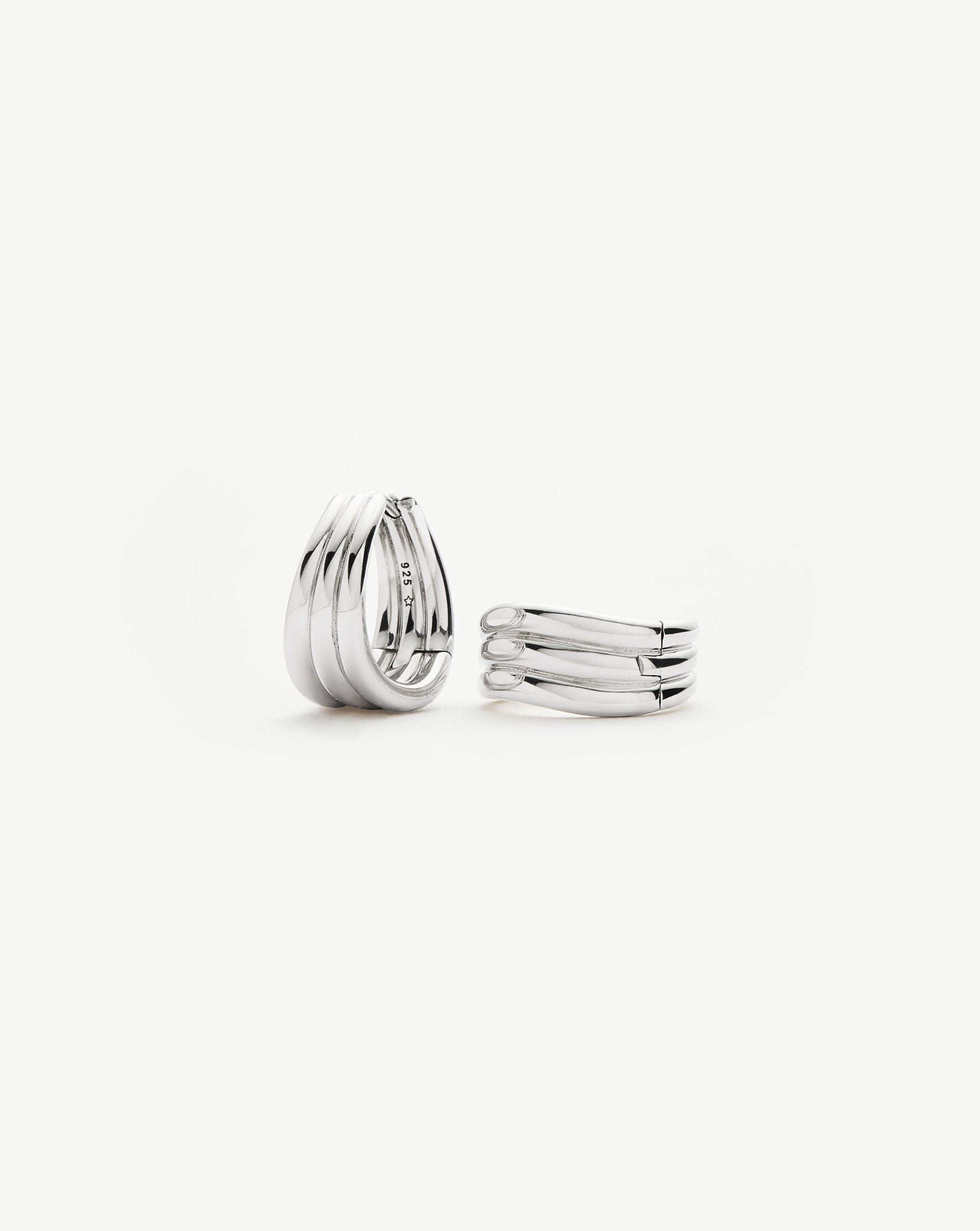 Savi Triple Ridge Hoop Earrings | Sterling Silver Earrings Missoma