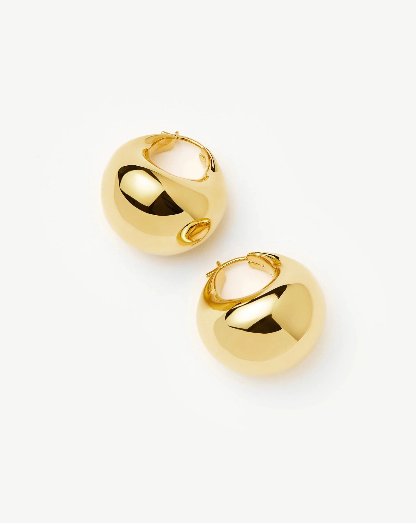Sculptural Chubby Dome Medium Hoop Earrings | 18k Gold Plated Earrings Missoma