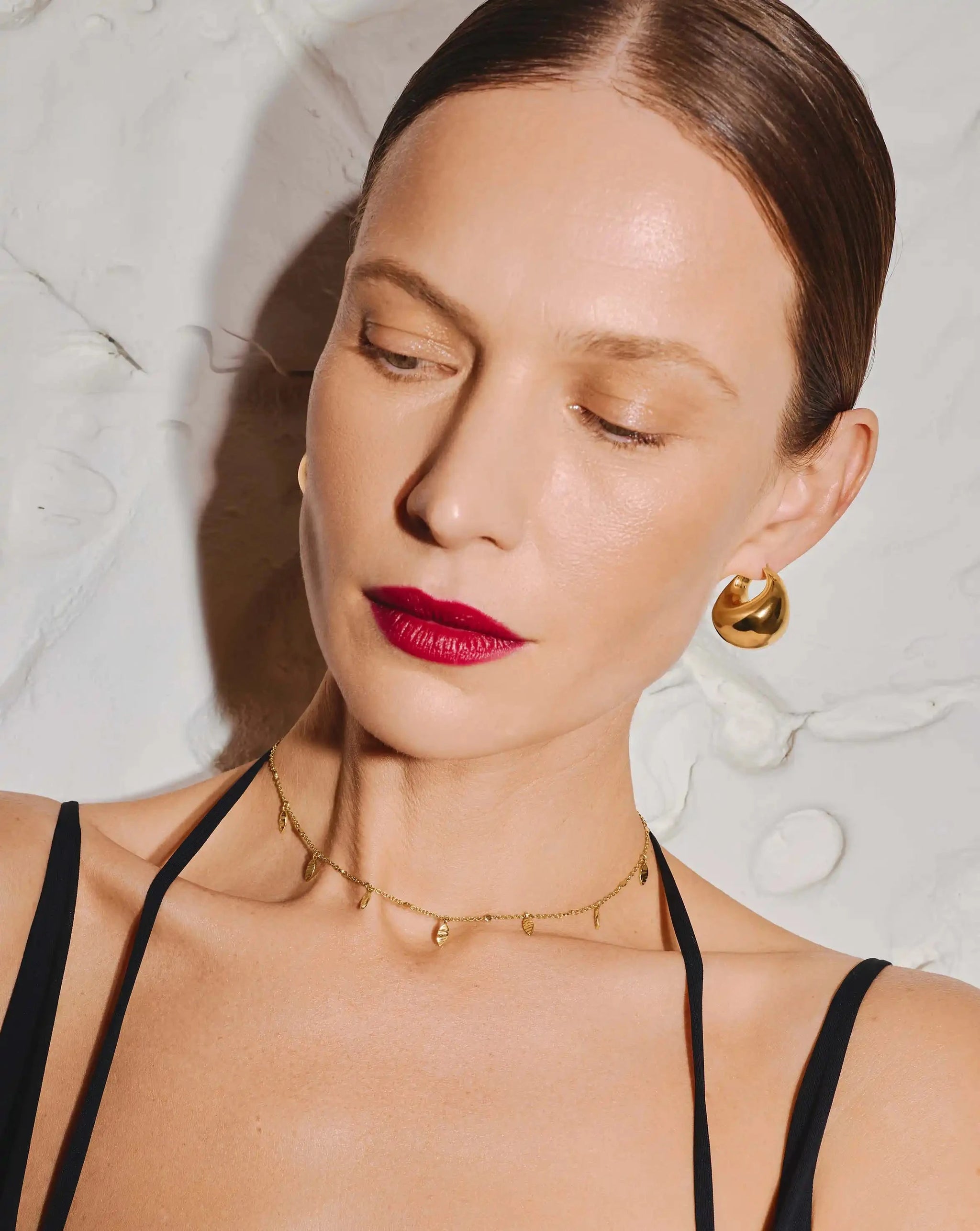 Sculptural Chubby Dome Medium Hoop Earrings | 18k Gold Plated Earrings Missoma
