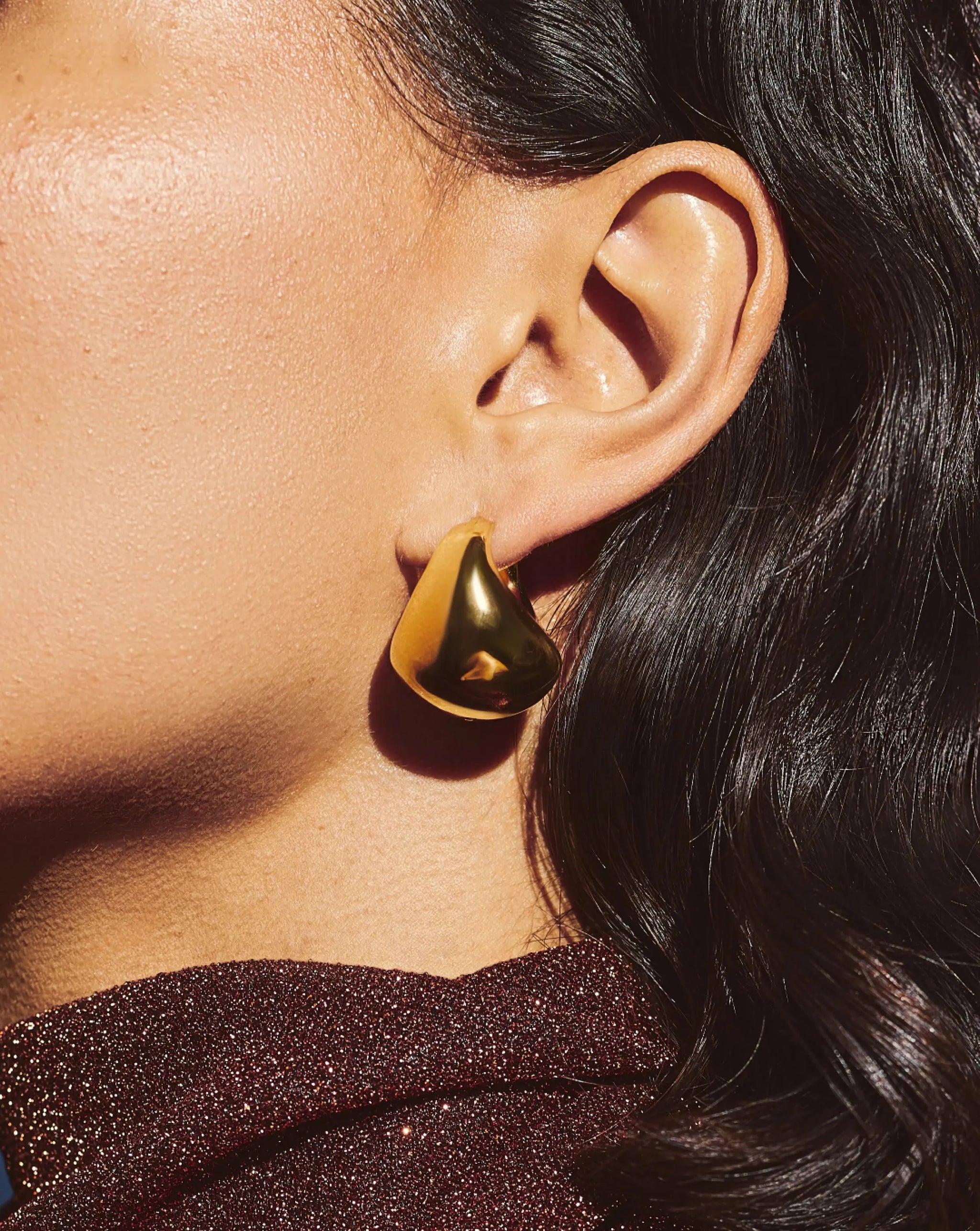 Sculptural Chubby Dome Medium Hoop Earrings | 18k Gold Plated Earrings Missoma