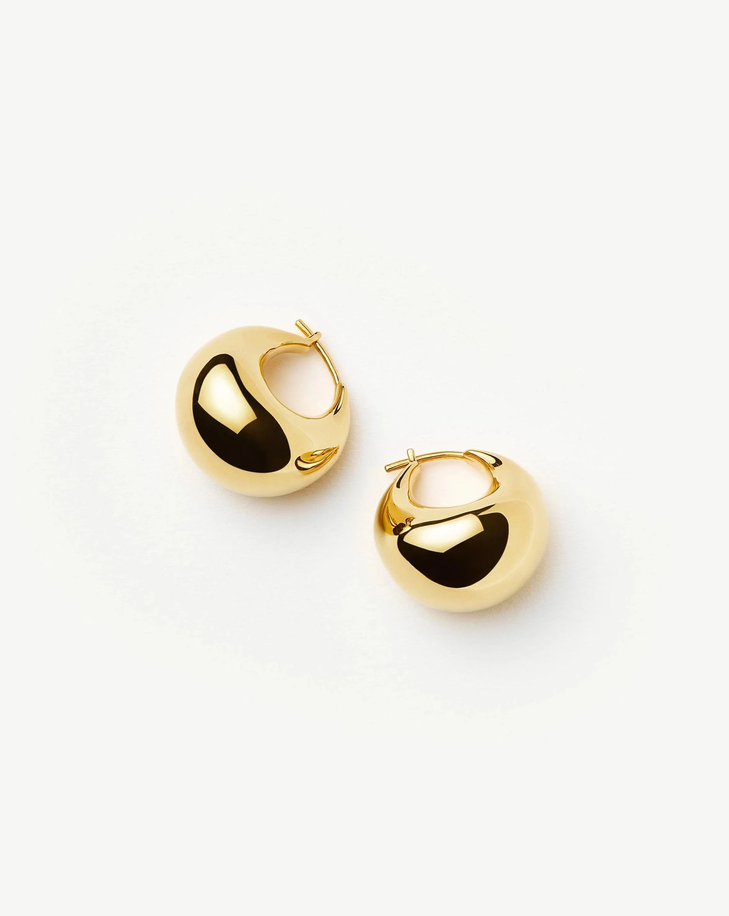 Sculptural Chubby Dome Small Hoop Earrings | 18k Gold Plated Earrings Missoma