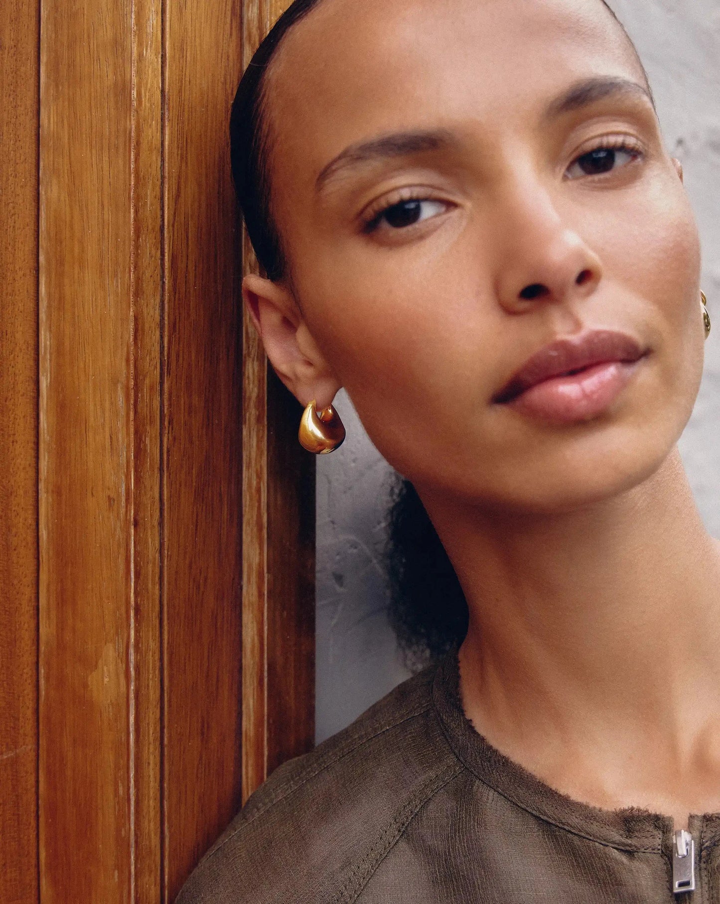 Sculptural Chubby Dome Small Hoop Earrings | 18k Gold Plated Earrings Missoma