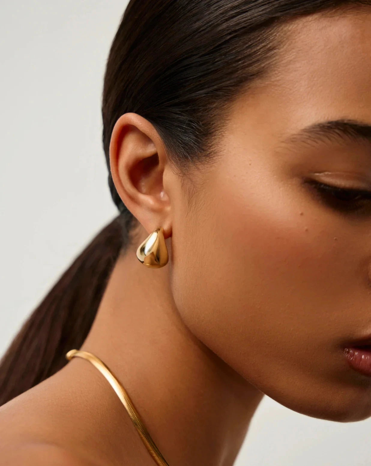 Sculptural Chubby Dome Small Hoop Earrings | 18k Gold Plated Earrings Missoma