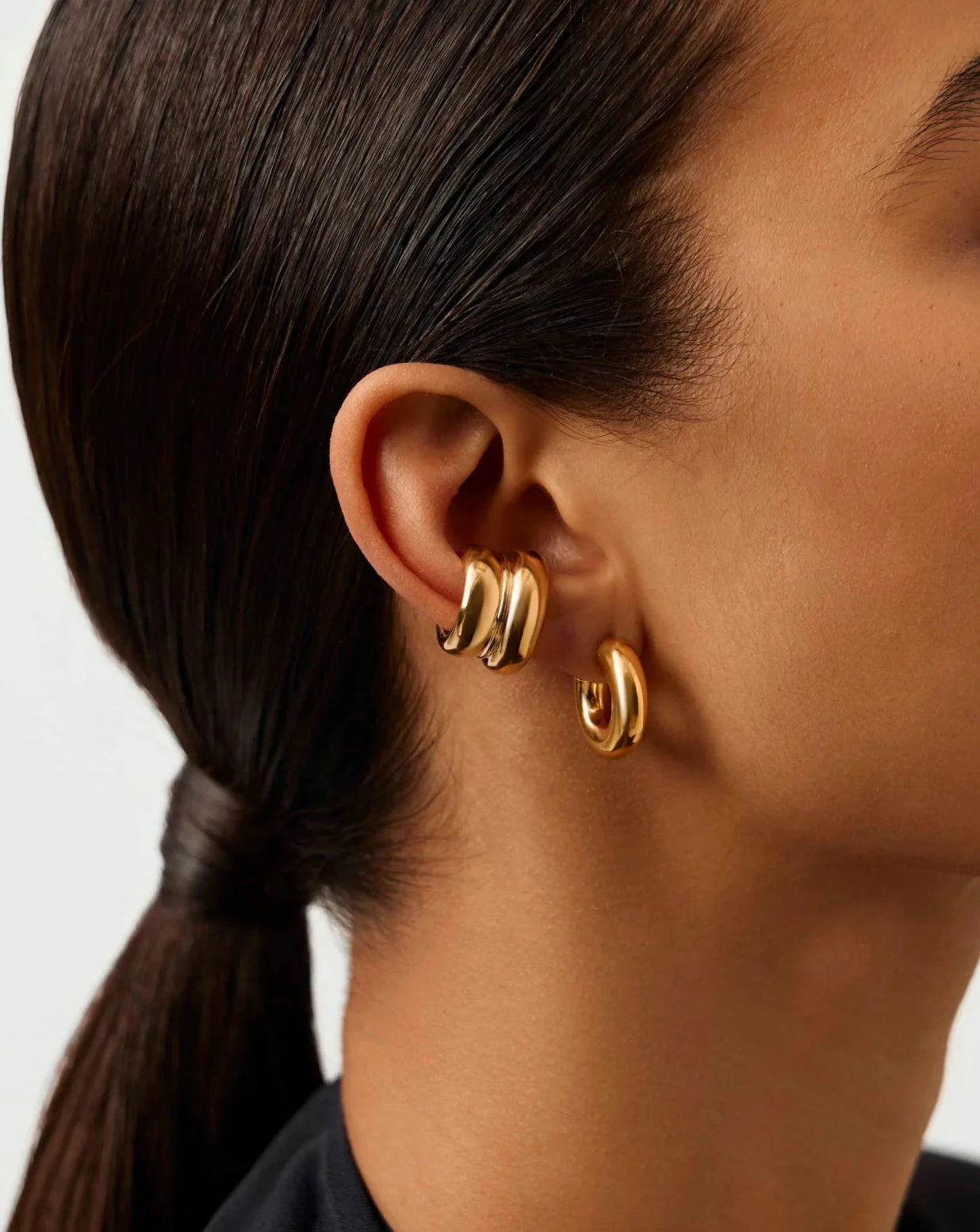 Sculptural Chubby Double Ear Cuff | 18k Gold Plated Earrings Missoma