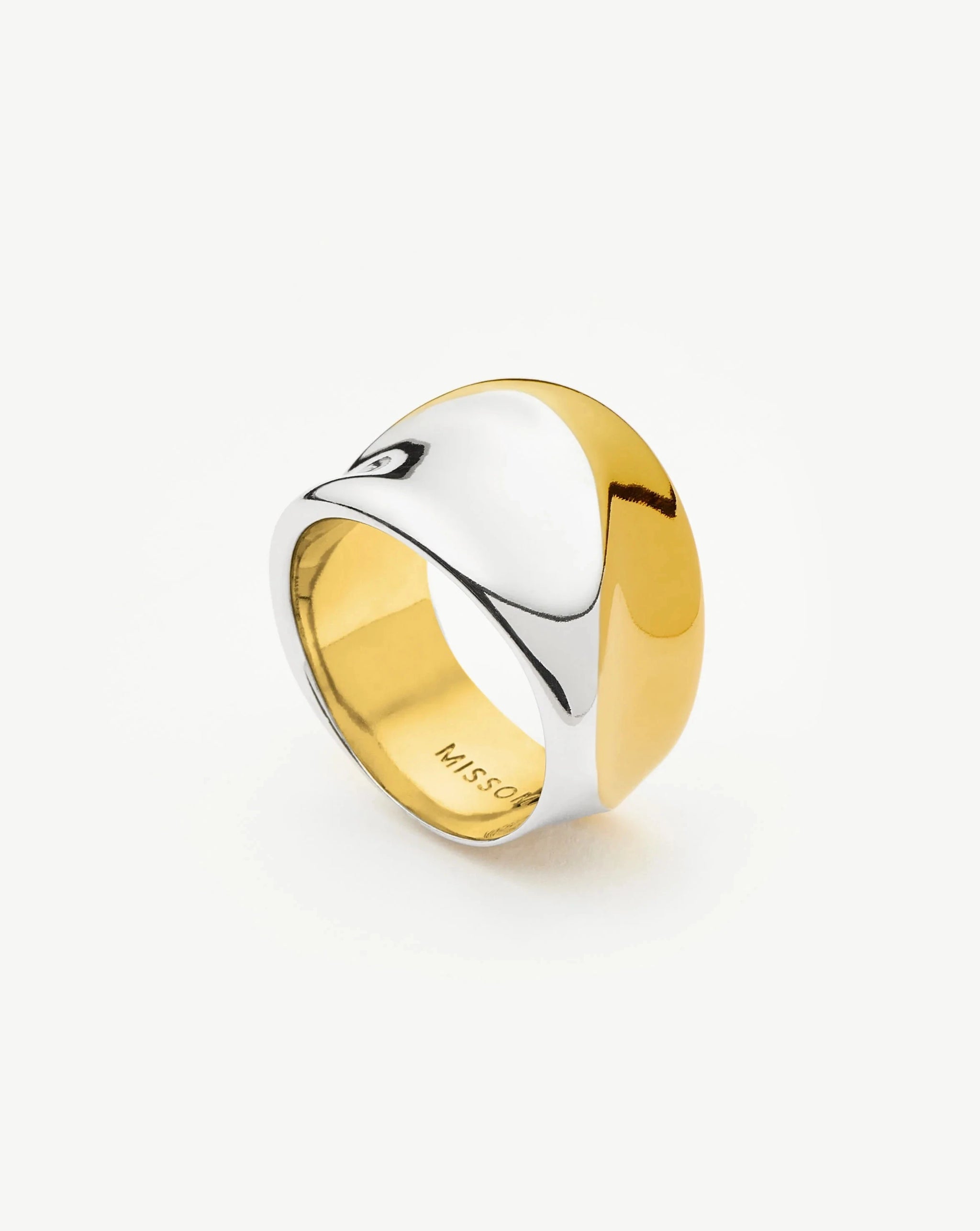 Sculptural Molten Statement Ring | Mixed Metal Rings Missoma