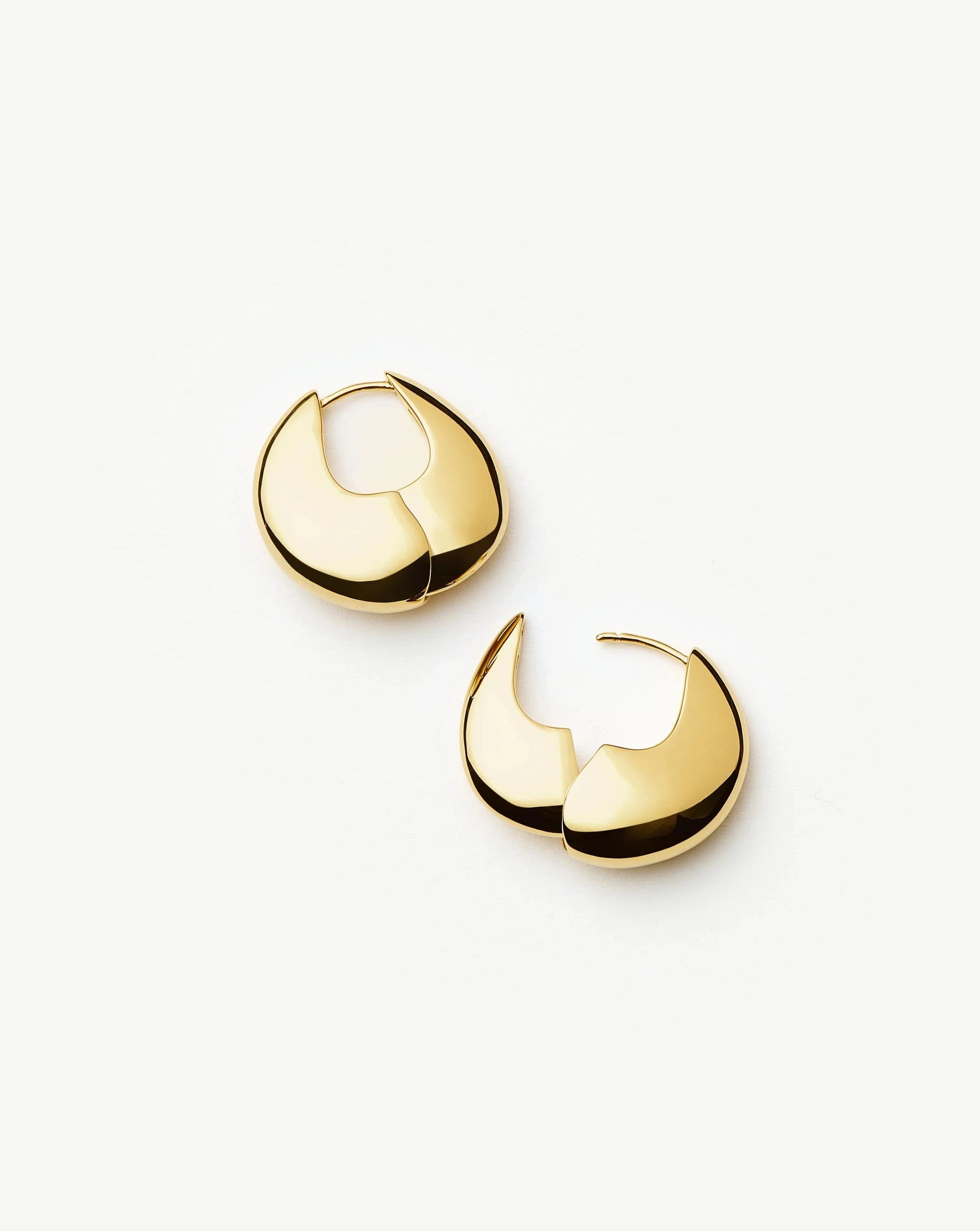 Sculptural Pebble Small Hoop Earrings | 18k Gold Plated Earrings Missoma