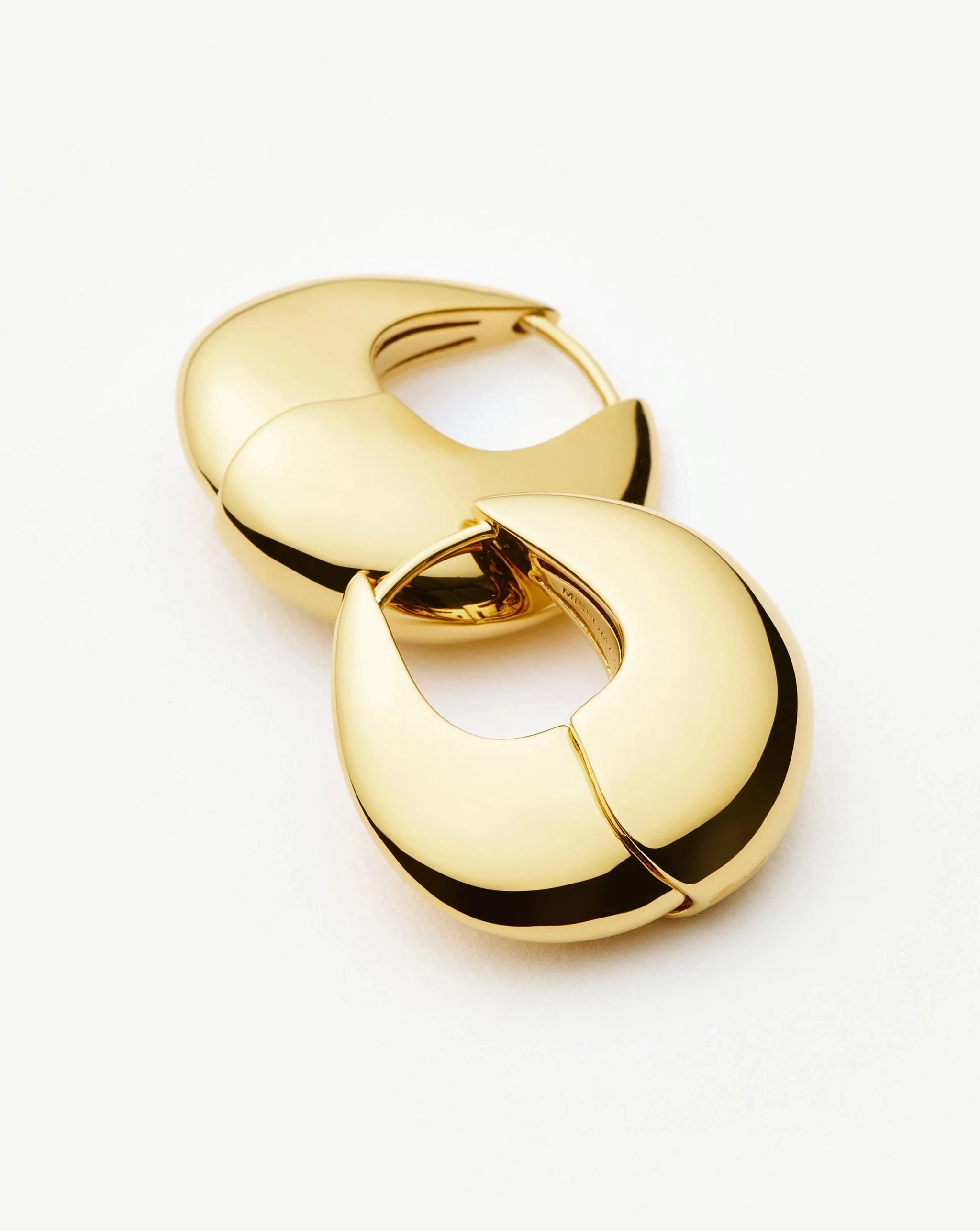Sculptural Pebble Small Hoop Earrings | 18k Gold Plated Earrings Missoma
