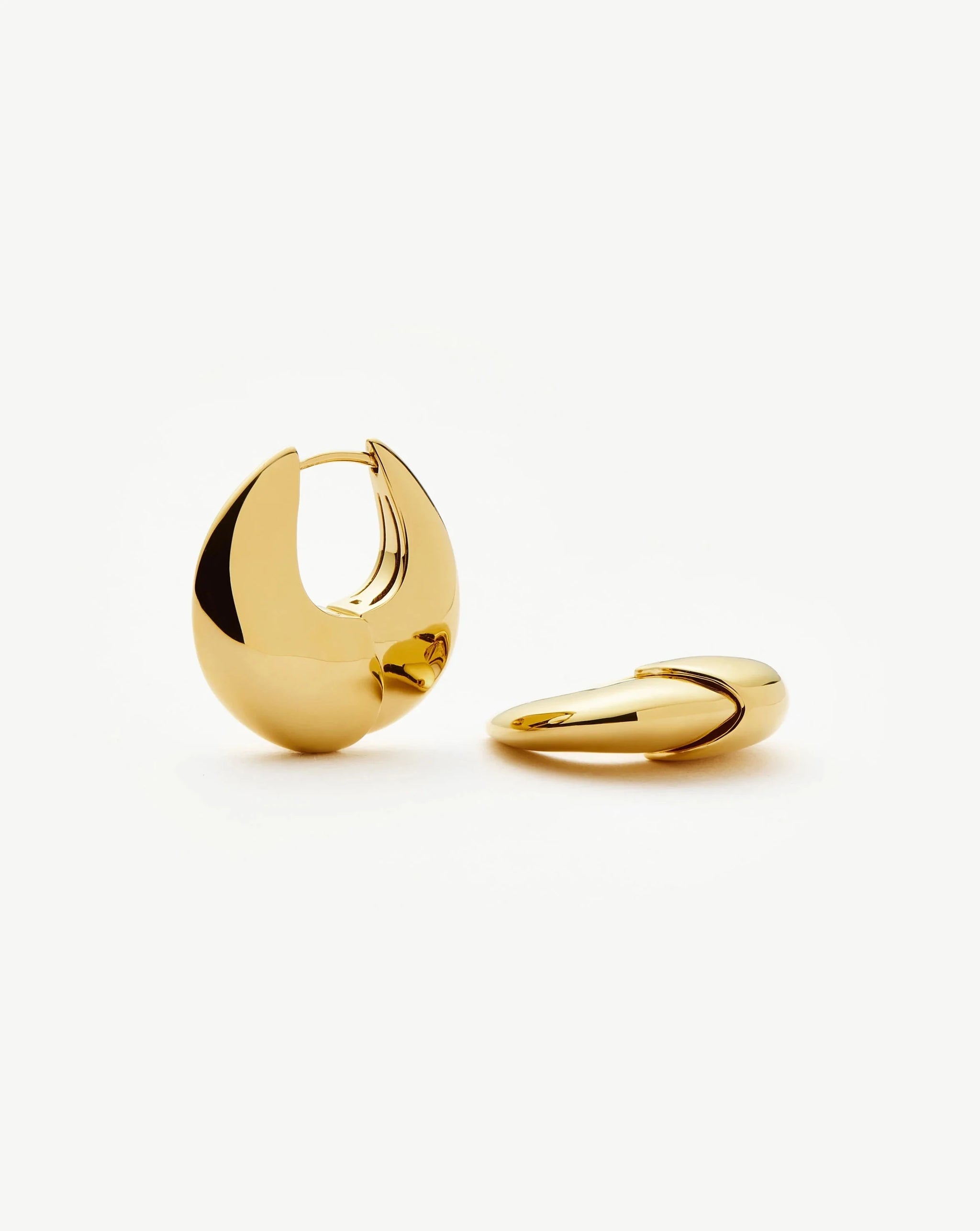 Sculptural Pebble Small Hoop Earrings | 18k Gold Plated Earrings Missoma