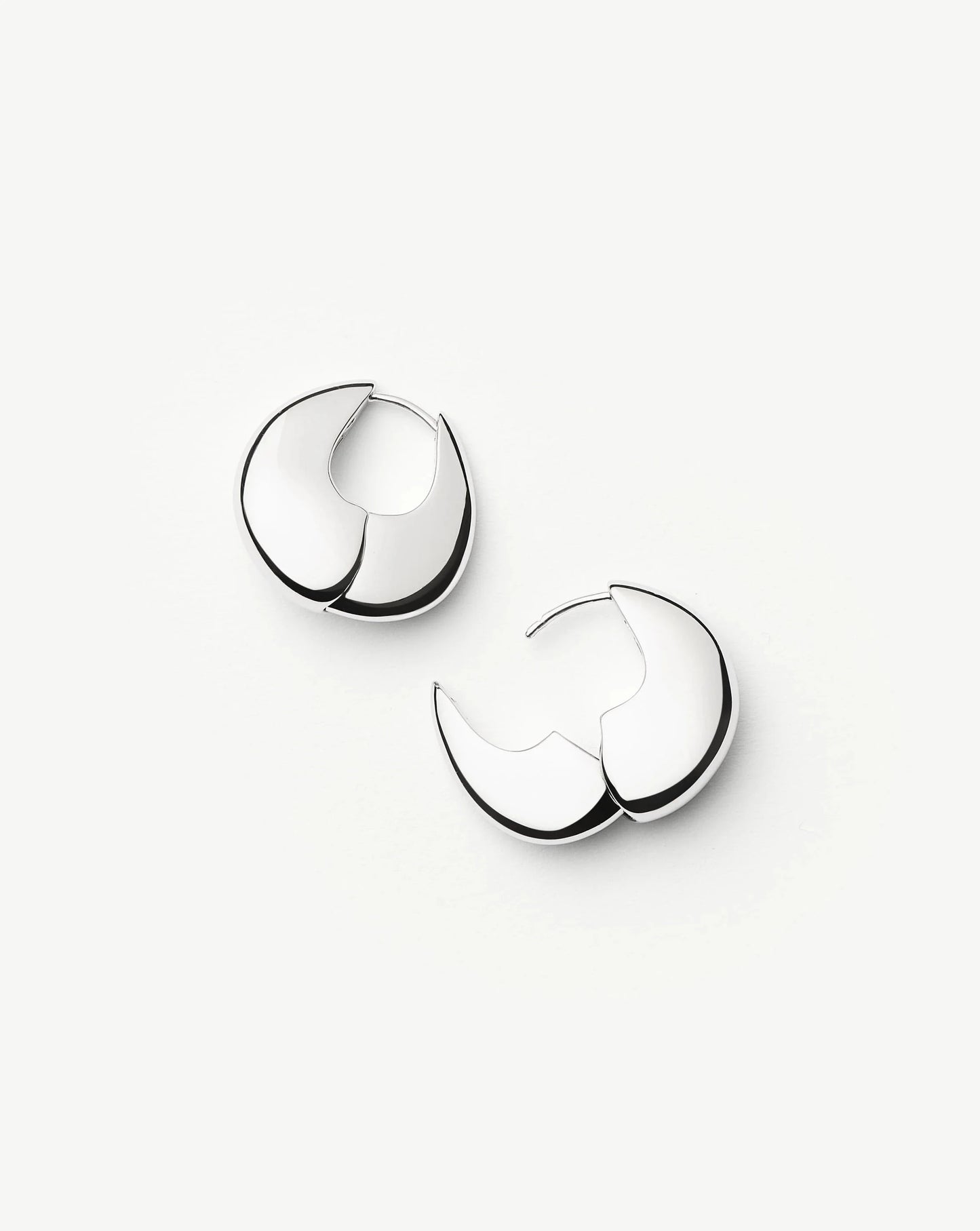 Sculptural Pebble Small Hoop Earrings | Silver Plated Earrings Missoma