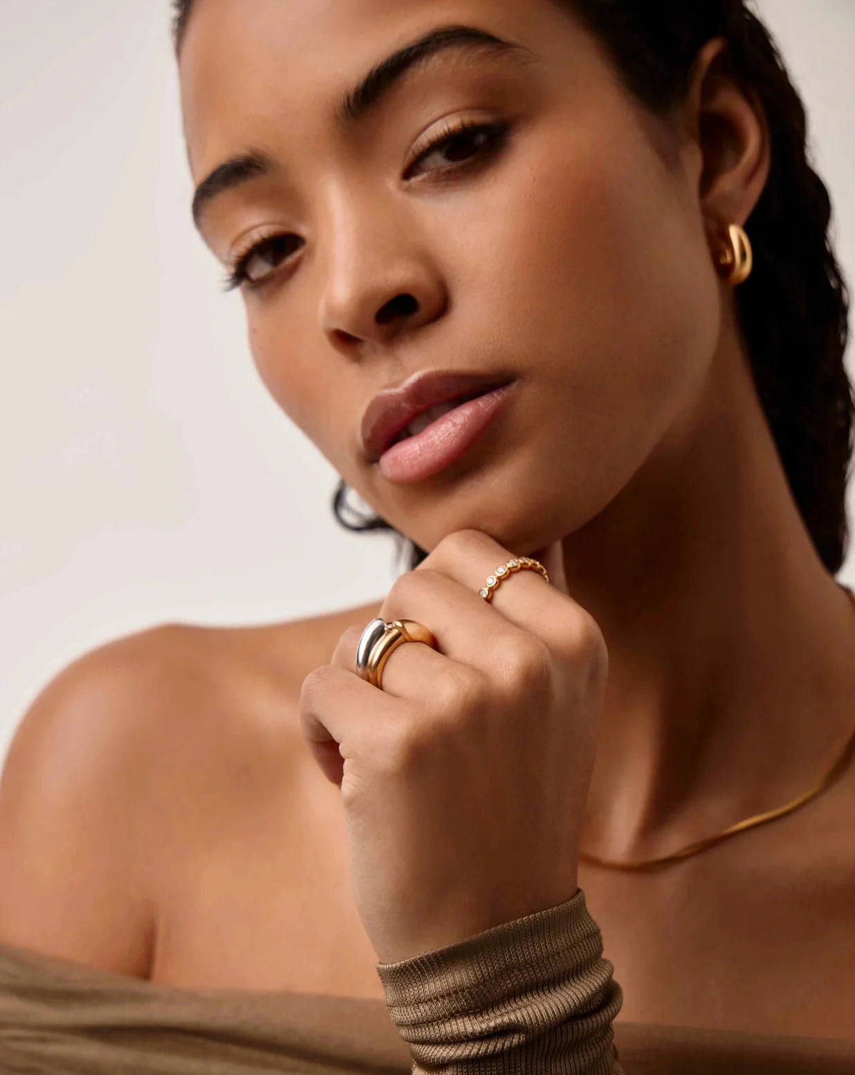 Sculptural Ridge Stacking Ring | 18k Gold Vermeil Rings Missoma