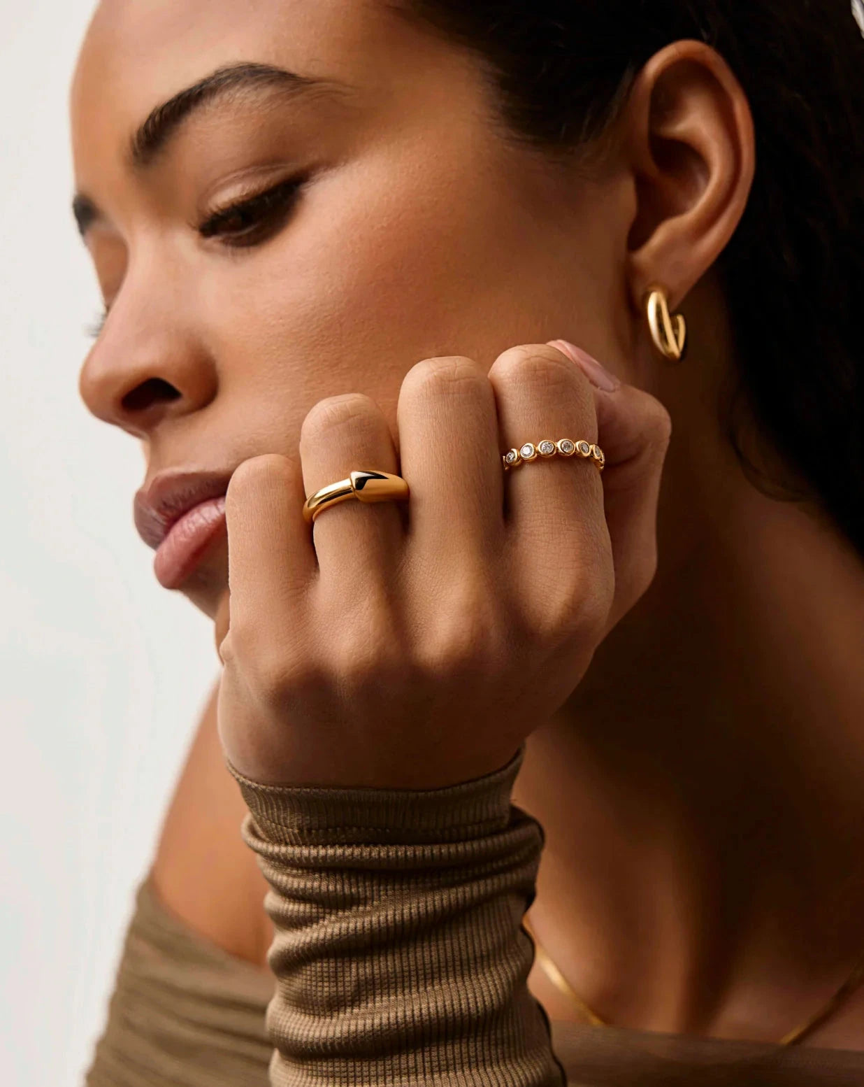 Sculptural Ridge Stacking Ring | 18k Gold Vermeil Rings Missoma