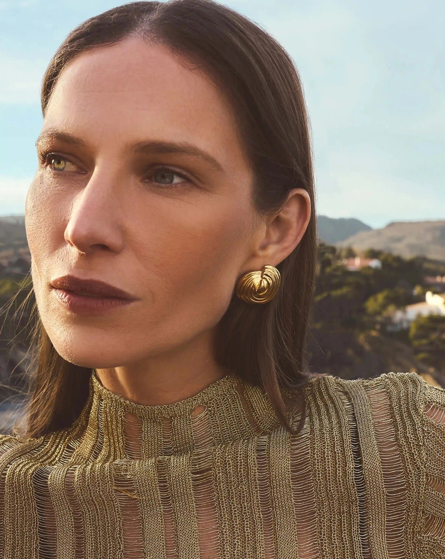 Shell Dome Oversized Stud Earrings | 18k Gold Plated Earrings Missoma