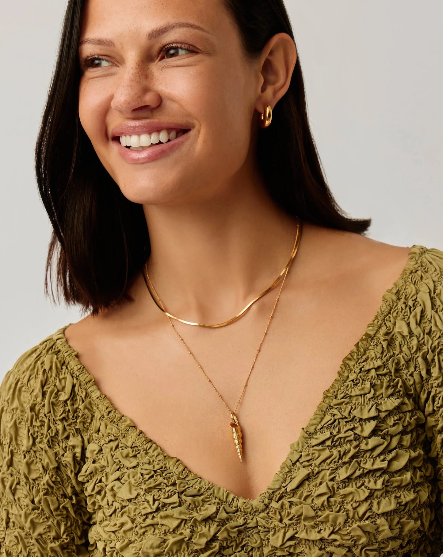 Shell Ridge Pendant Necklace | 18k Gold Plated Necklaces Missoma
