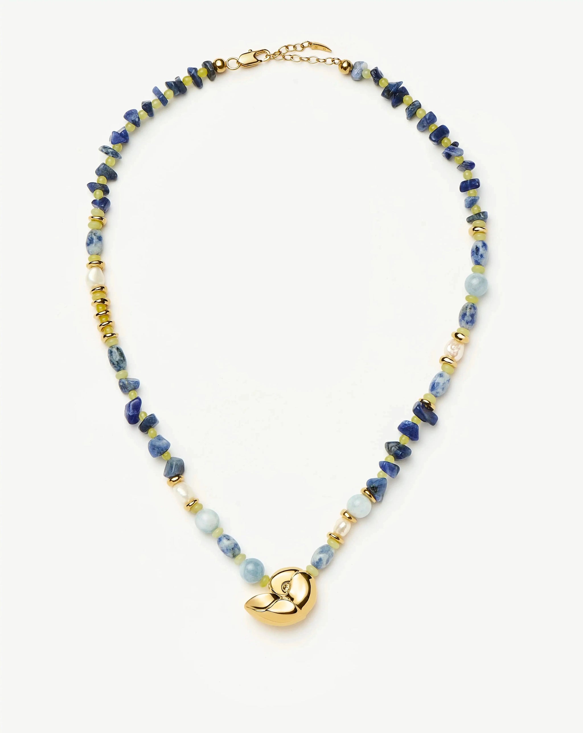 Shell Statement Multi Beaded Necklace | 18k Gold Plated/Multi Gemstone Necklaces Missoma