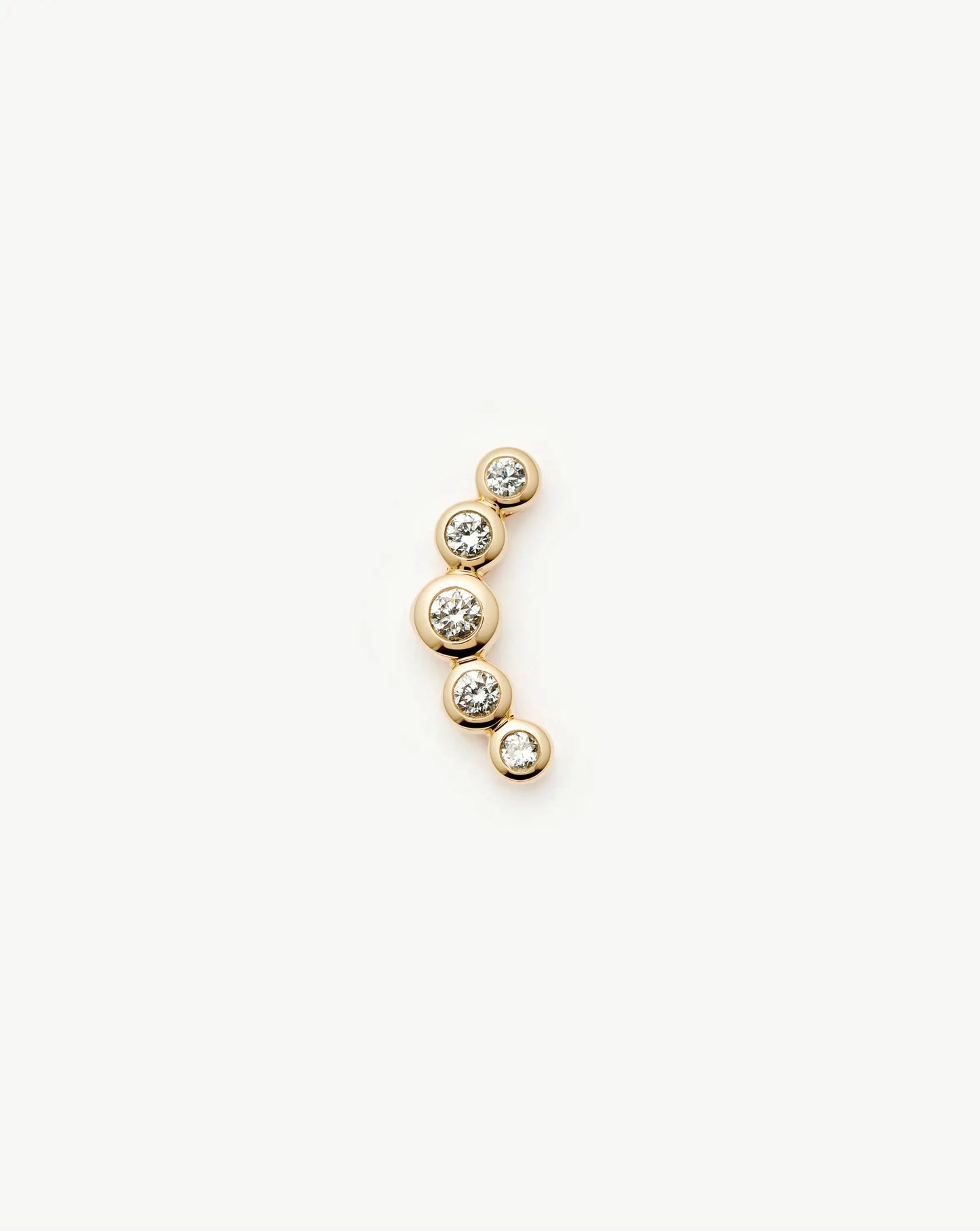 Solid Gold Diamond Ear Climber Flat Back Stud Earring | 9k Solid Gold Earrings Missoma
