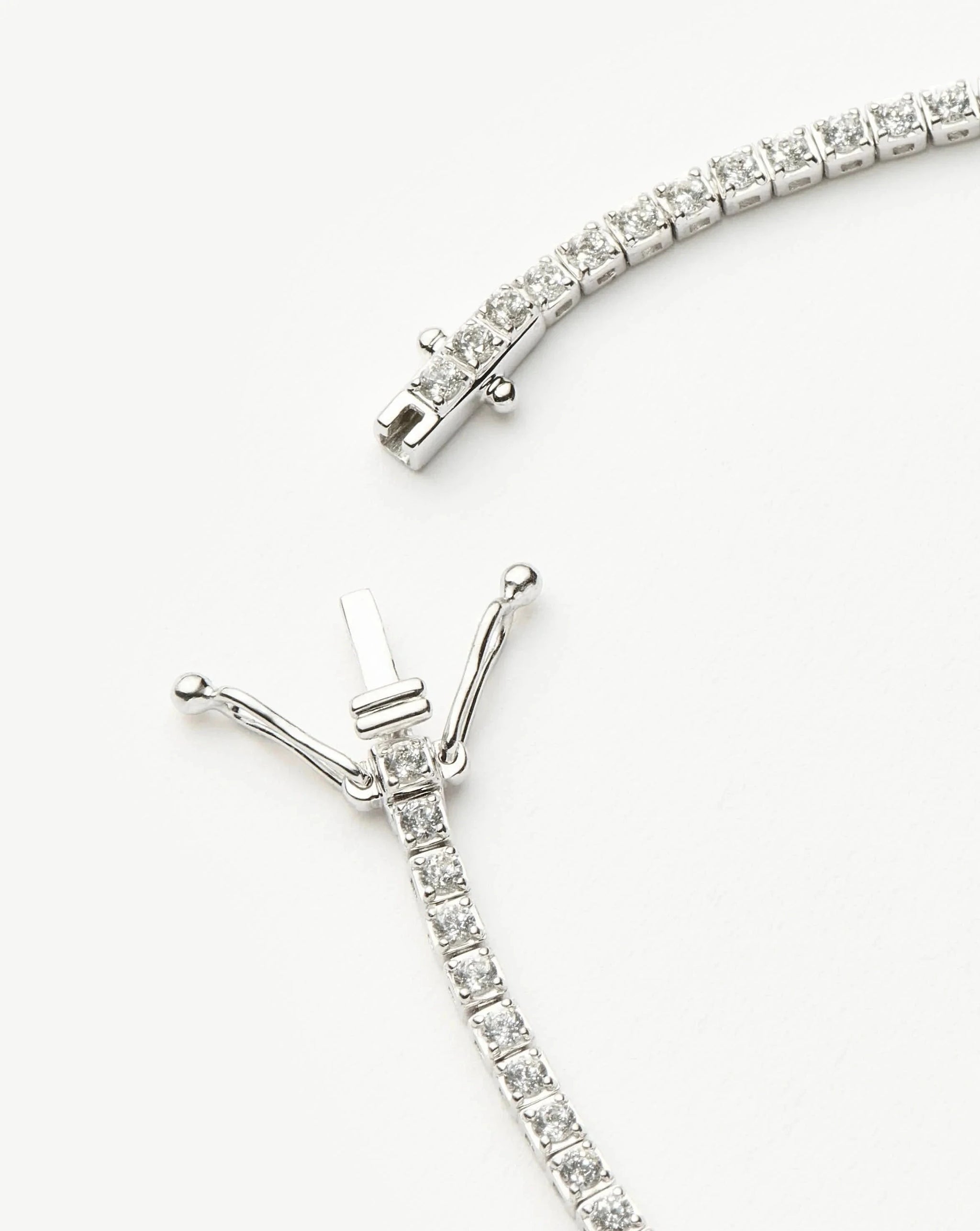 Solid Gold Diamond Tennis Bracelet | 14k Solid White Gold Lab Grown Diamonds Bracelets Missoma