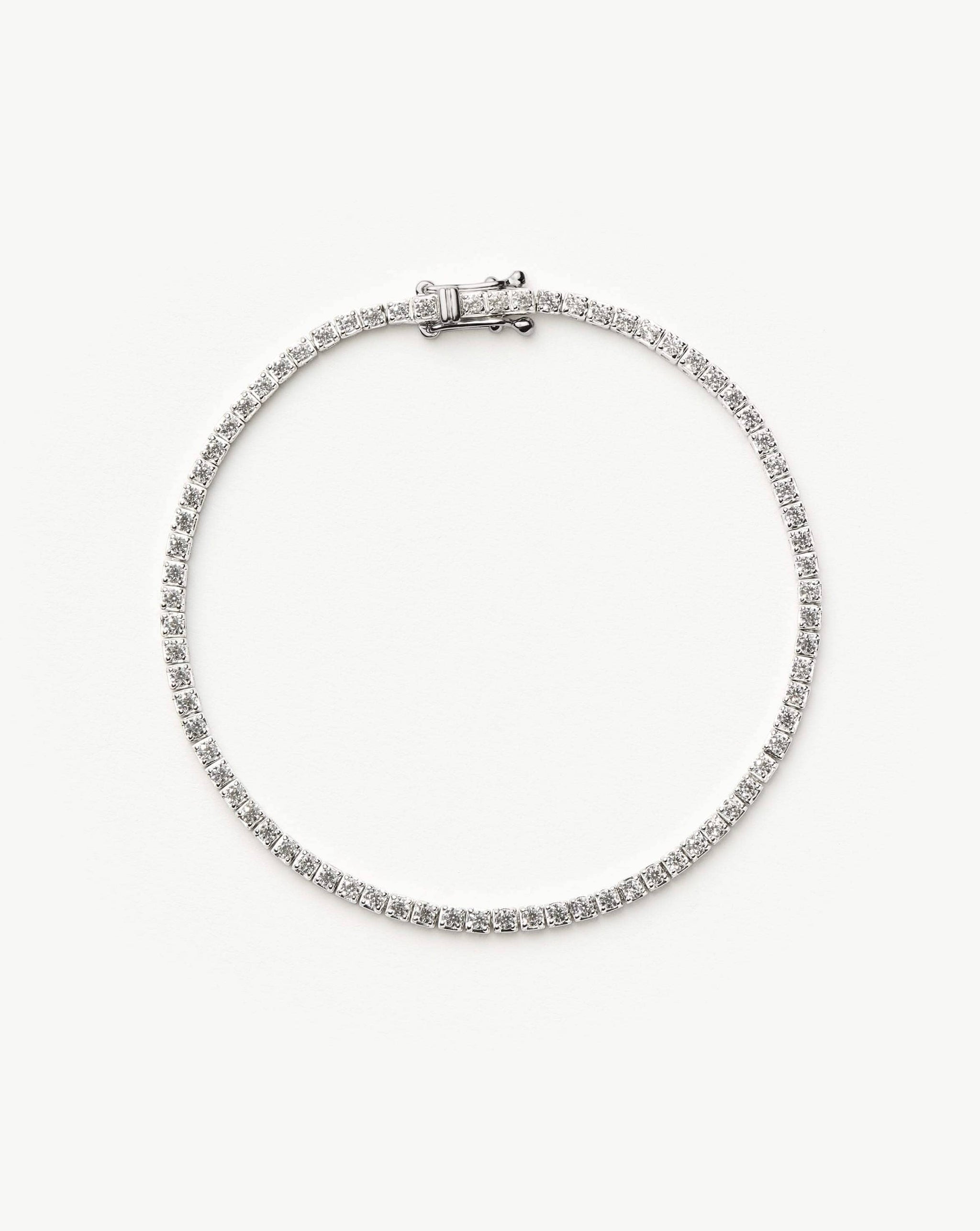 Solid Gold Diamond Tennis Bracelet | 14k Solid White Gold Lab Grown Diamonds Bracelets Missoma