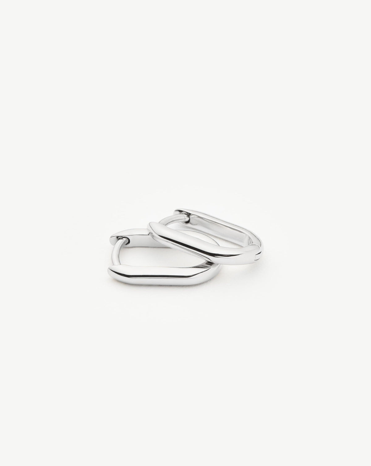 Solid Gold Ovate Mini Hoop Earrings | 9k White Gold Earrings Missoma