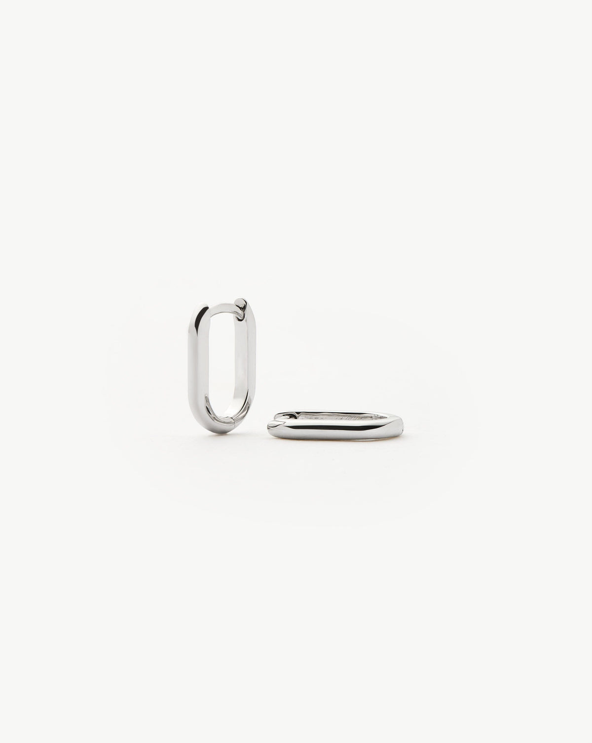 Solid Gold Ovate Mini Hoop Earrings | 9k White Gold Earrings Missoma