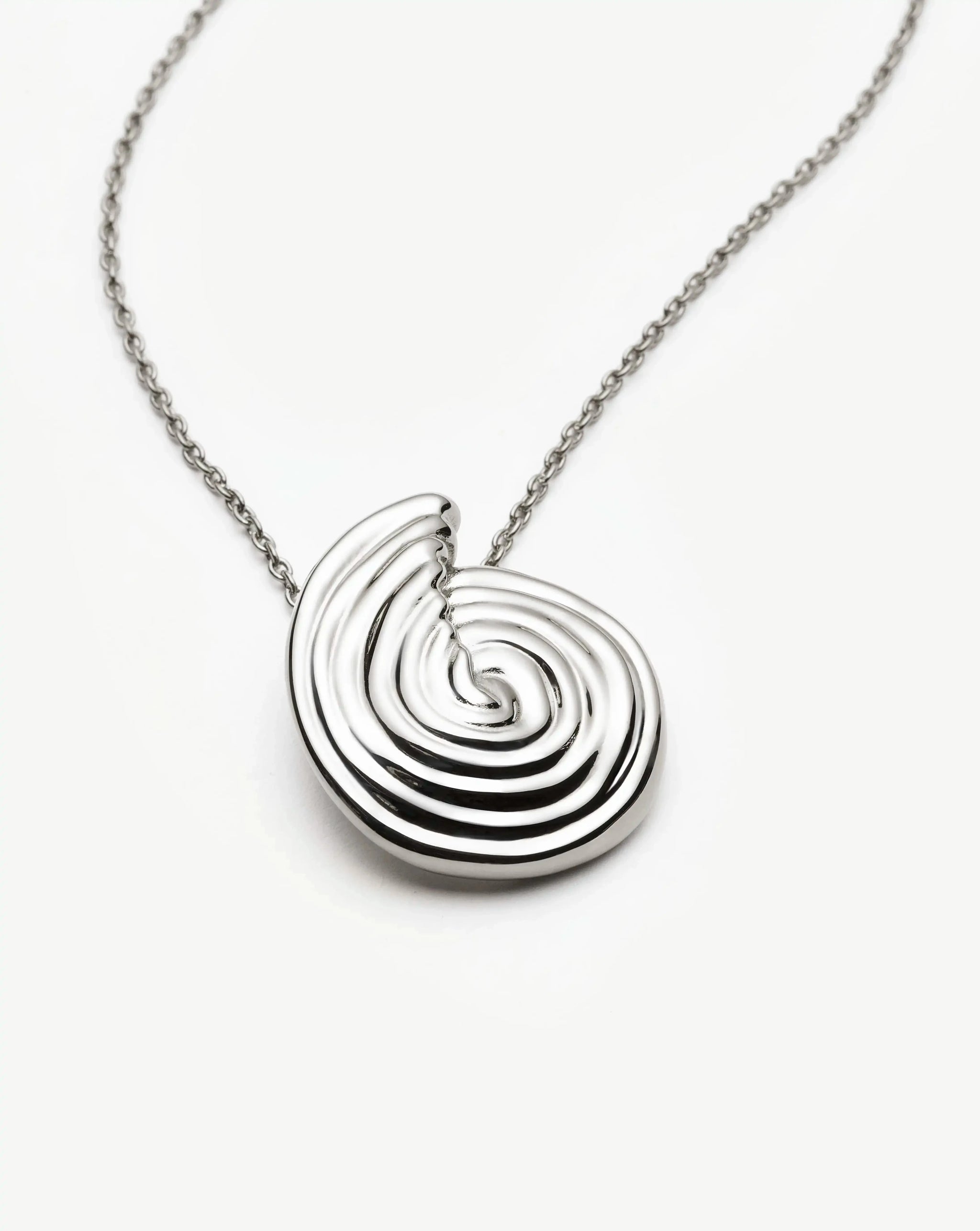 Spiral Large Pendant Necklace | Silver Plated Necklaces Missoma