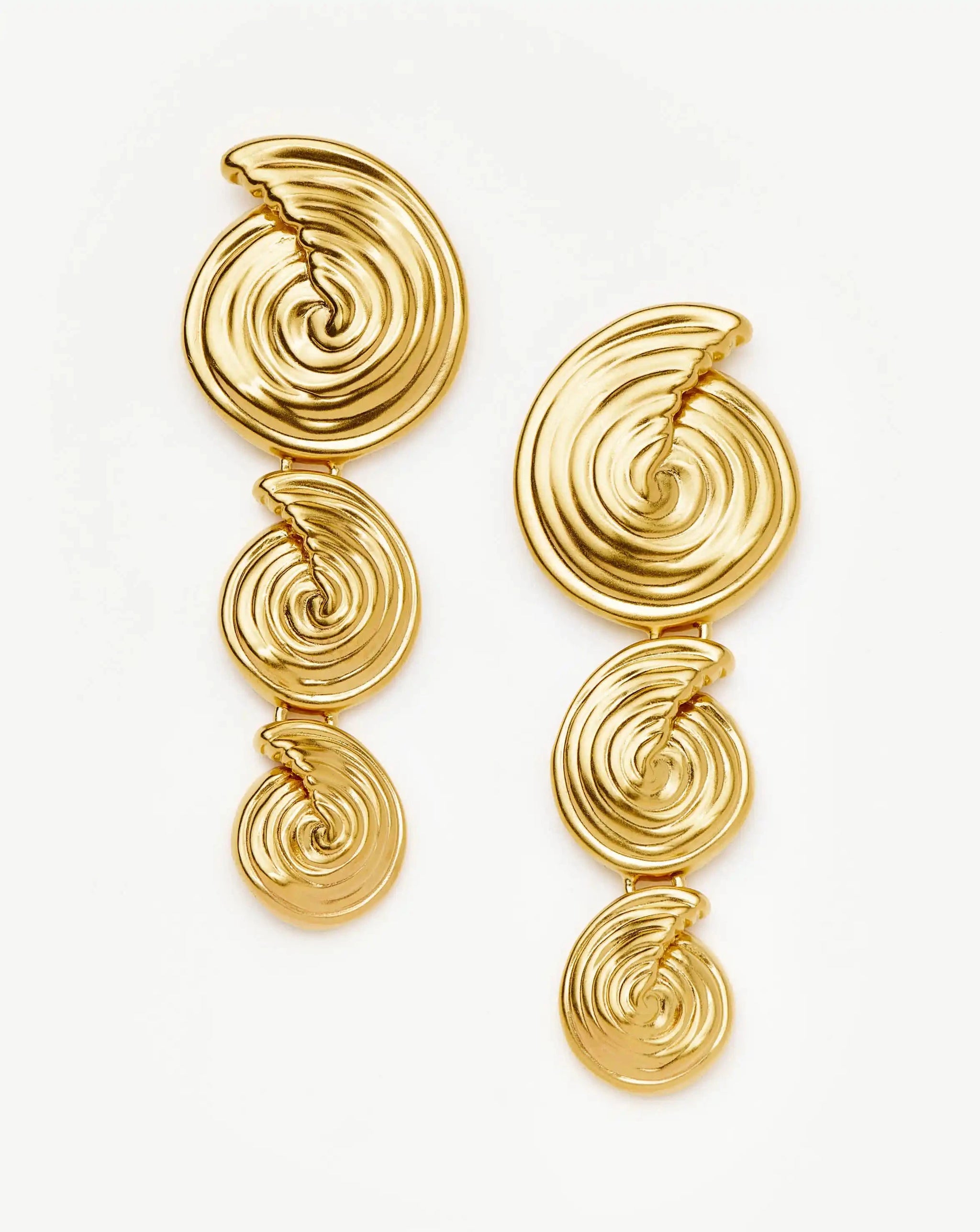 Spiral Statement Drop Earrings | 18k Gold Plated Earrings Missoma