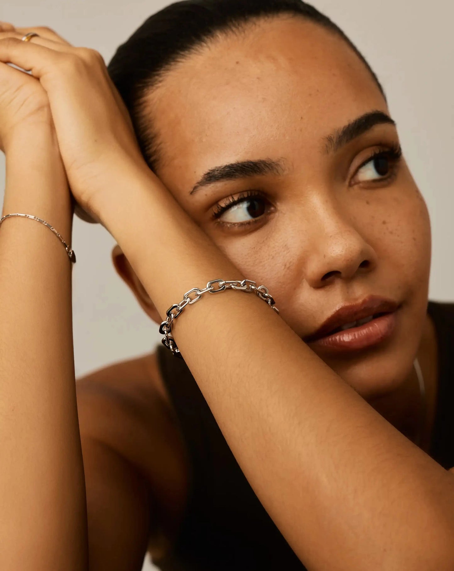 Square Paperclip Chain Bracelet | Platinum Plated Bracelets Missoma