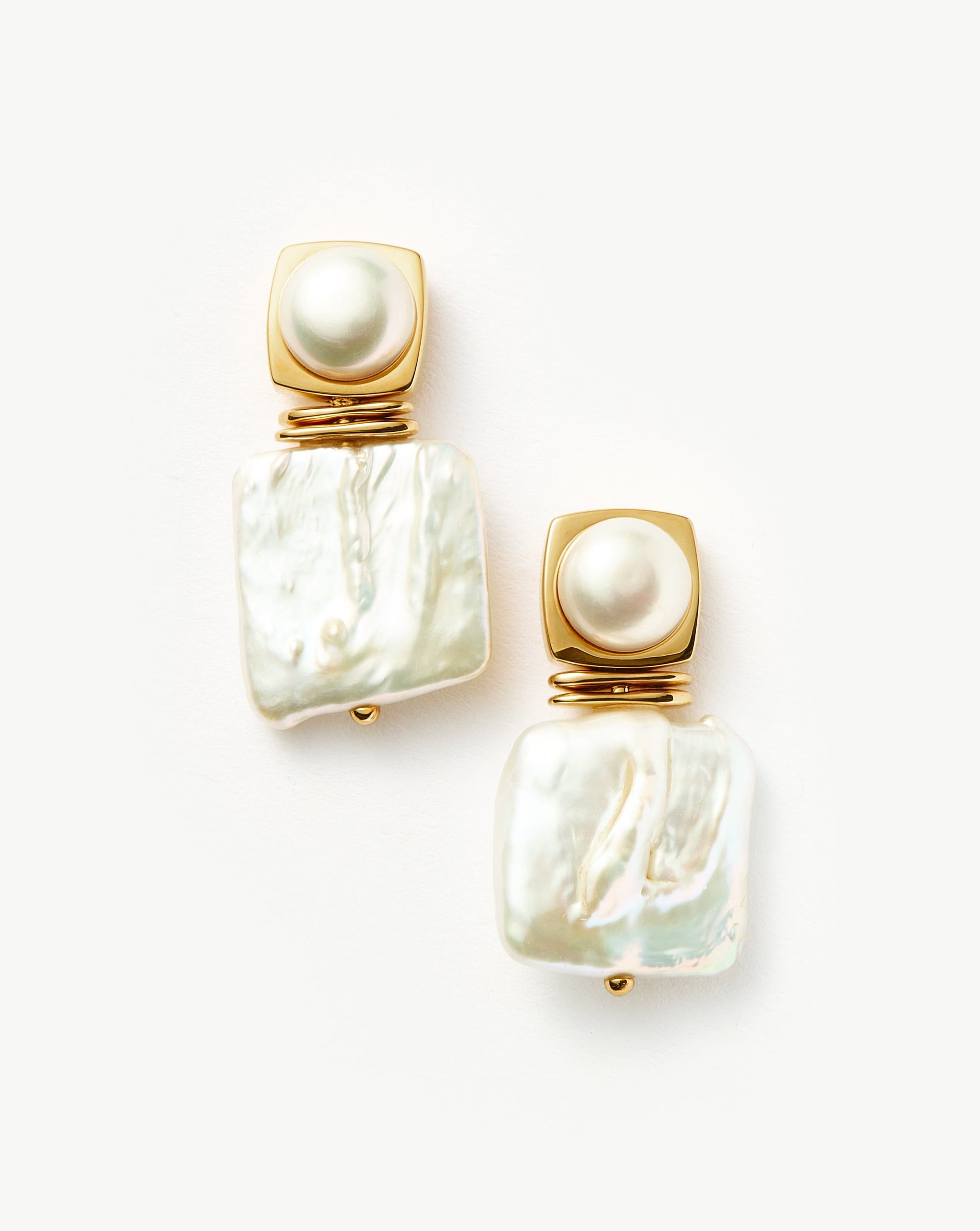 Square Pearl Statement Earrings | 18k Gold Plated/Pearl Earrings Missoma