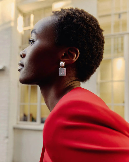 Square Pearl Statement Earrings | 18k Gold Plated/Pearl Earrings Missoma
