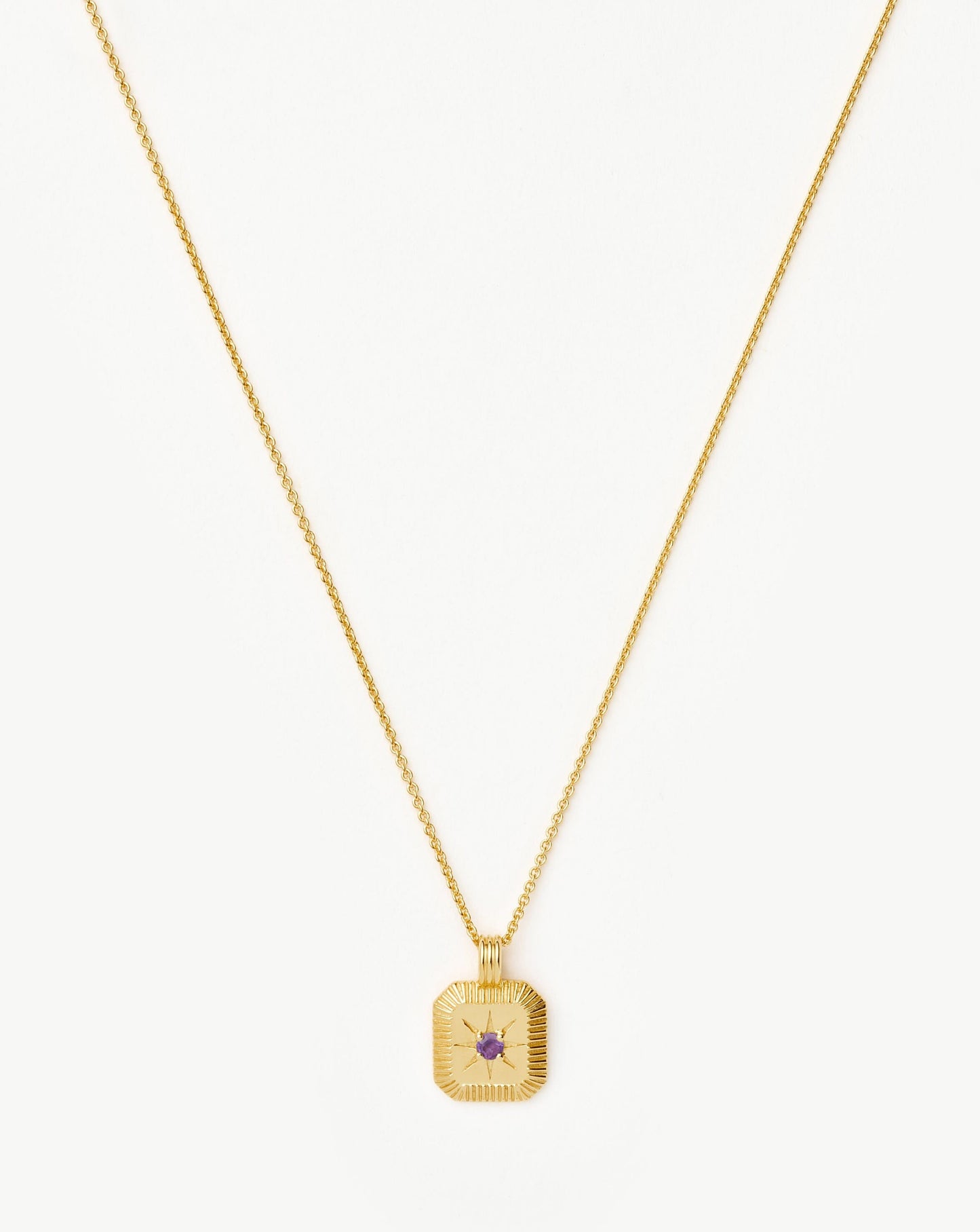 Star Ridge Birthstone Pendant Necklace | 18k Gold Vermeil/Amethyst Necklaces Missoma