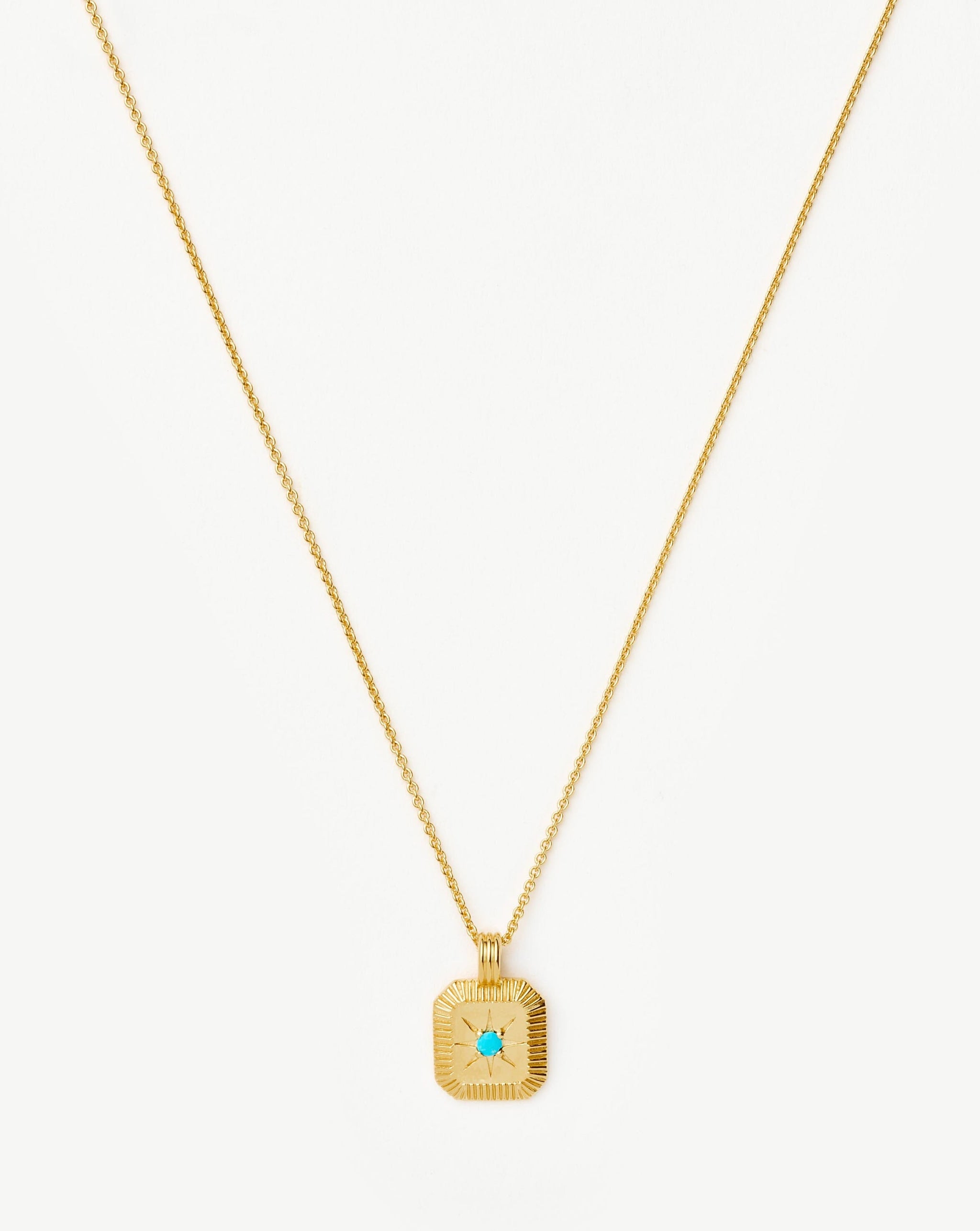 Star Ridge Birthstone Pendant Necklace | 18k Gold Vermeil/Dyed Turquoise Magnesite Necklaces Missoma