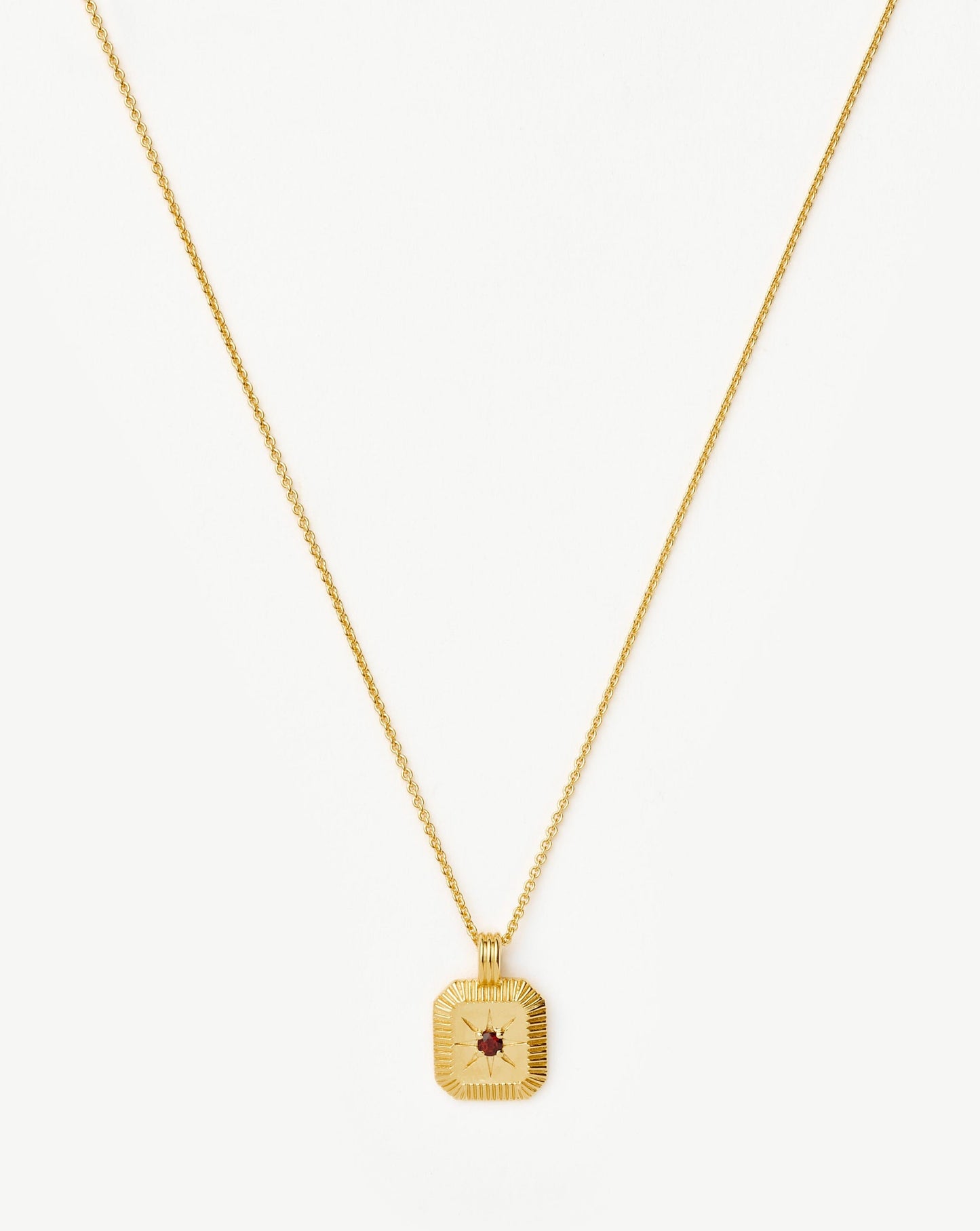 Star Ridge Birthstone Pendant Necklace | 18k Gold Vermeil/Garnet Necklaces Missoma
