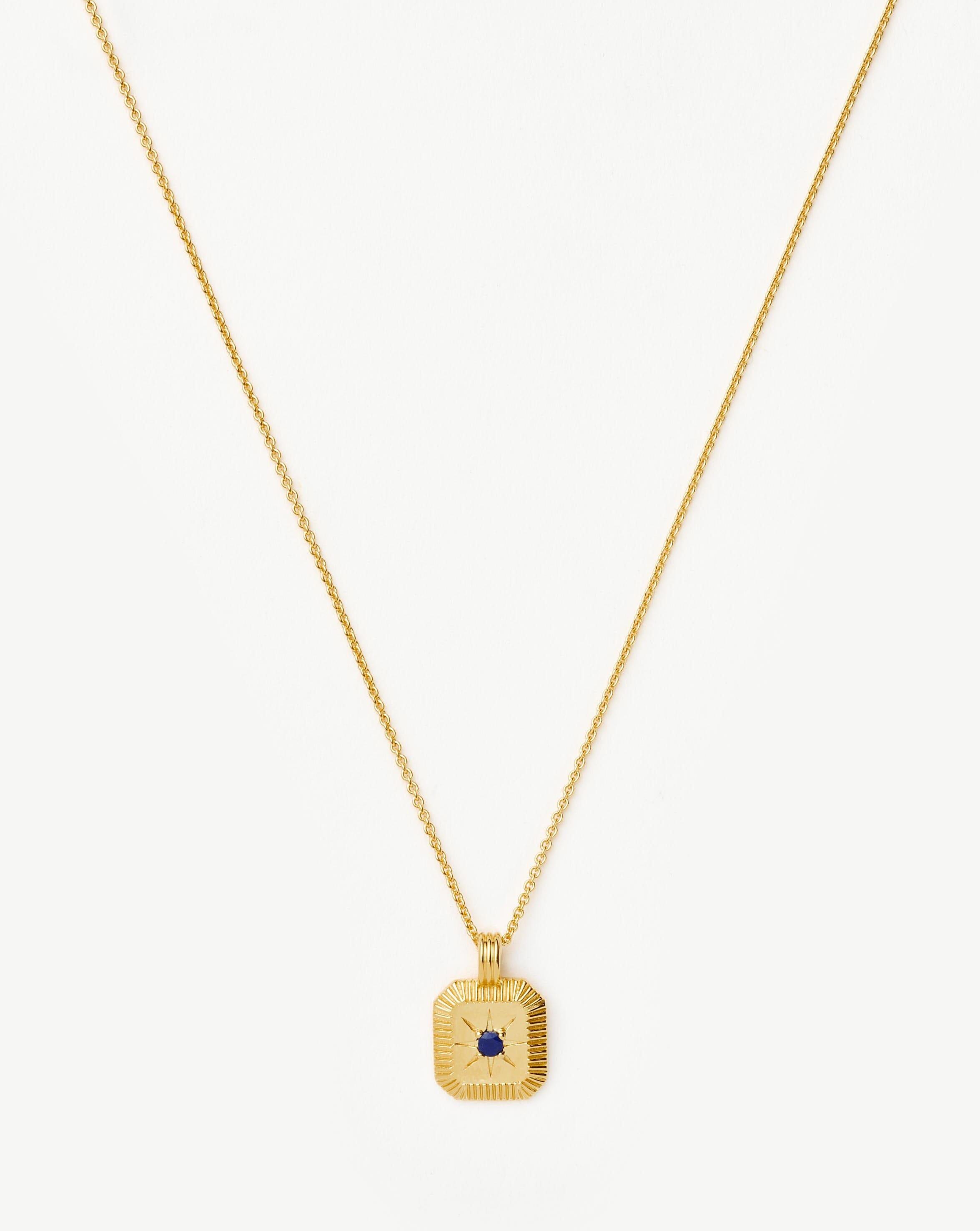 September Birthstone Pendant Necklace | 18k Gold Vermeil/Lapis