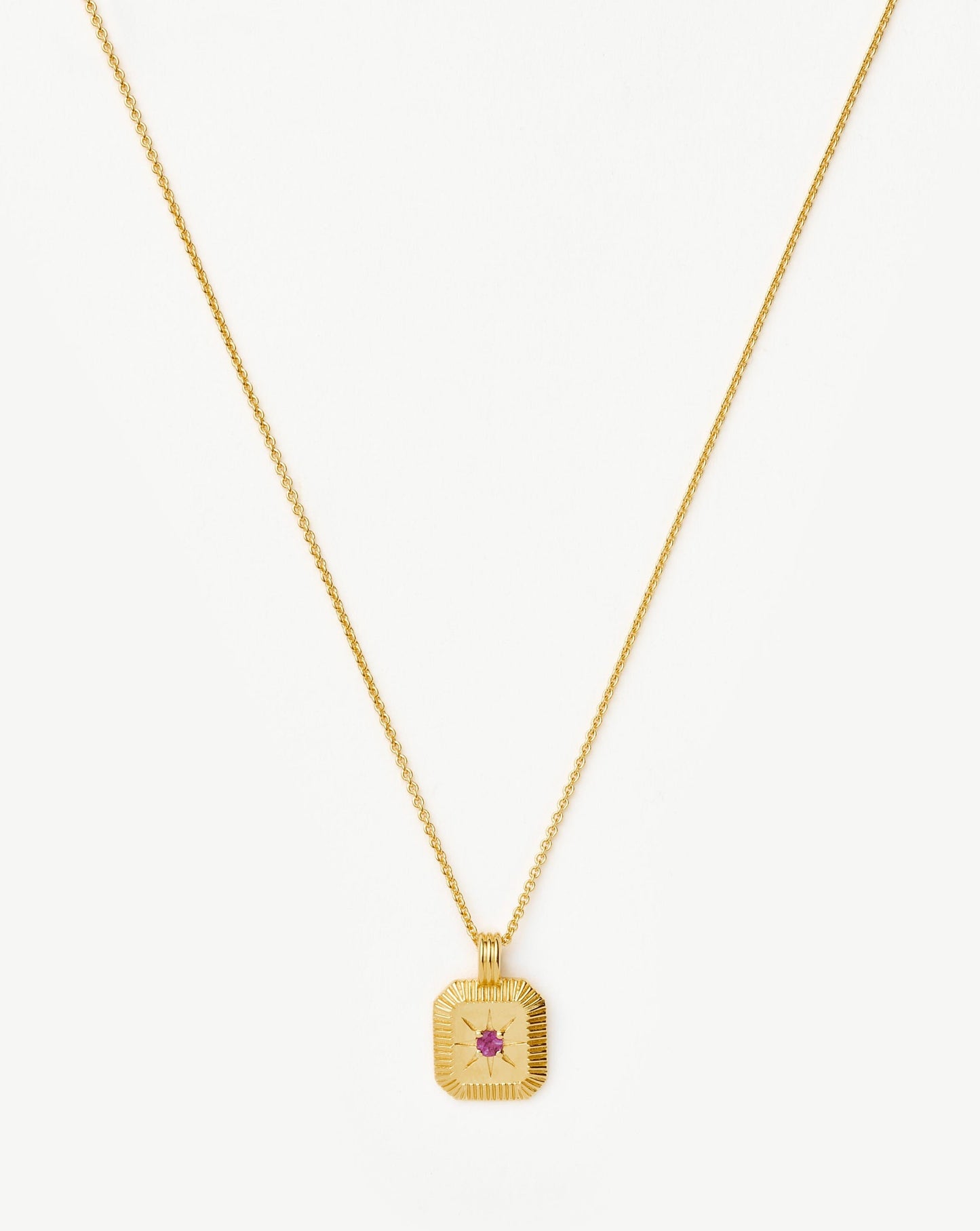 Star Ridge Birthstone Pendant Necklace | 18k Gold Vermeil/Pink Tourmaline Necklaces Missoma