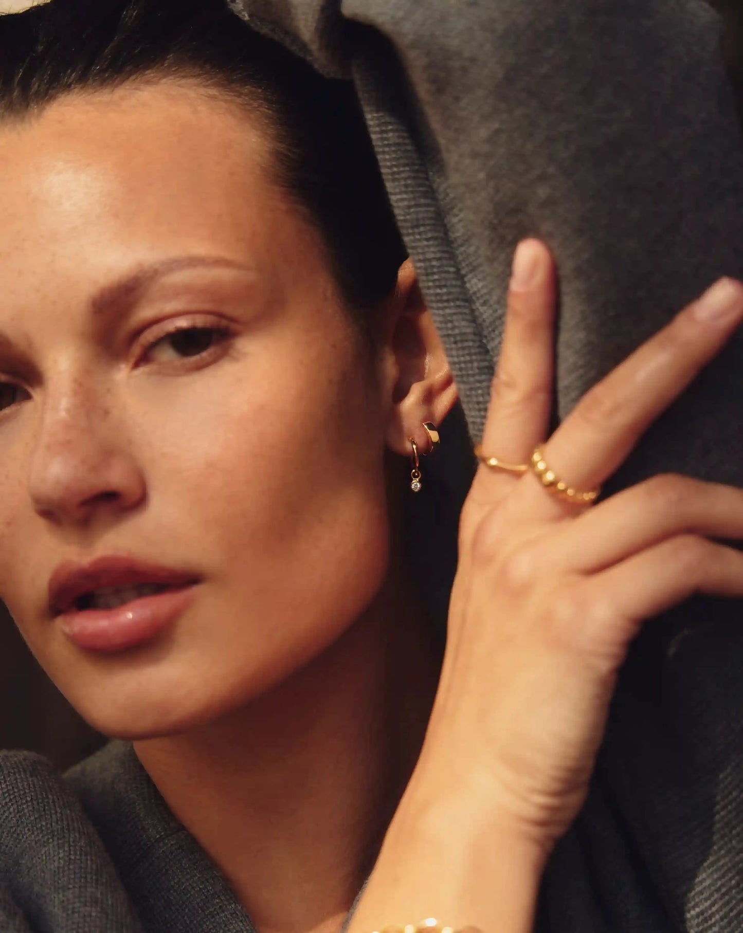 Tennis Charm Mini Hoop Earrings | 18k Gold Vermeil/Cubic Zirconia Earrings Missoma