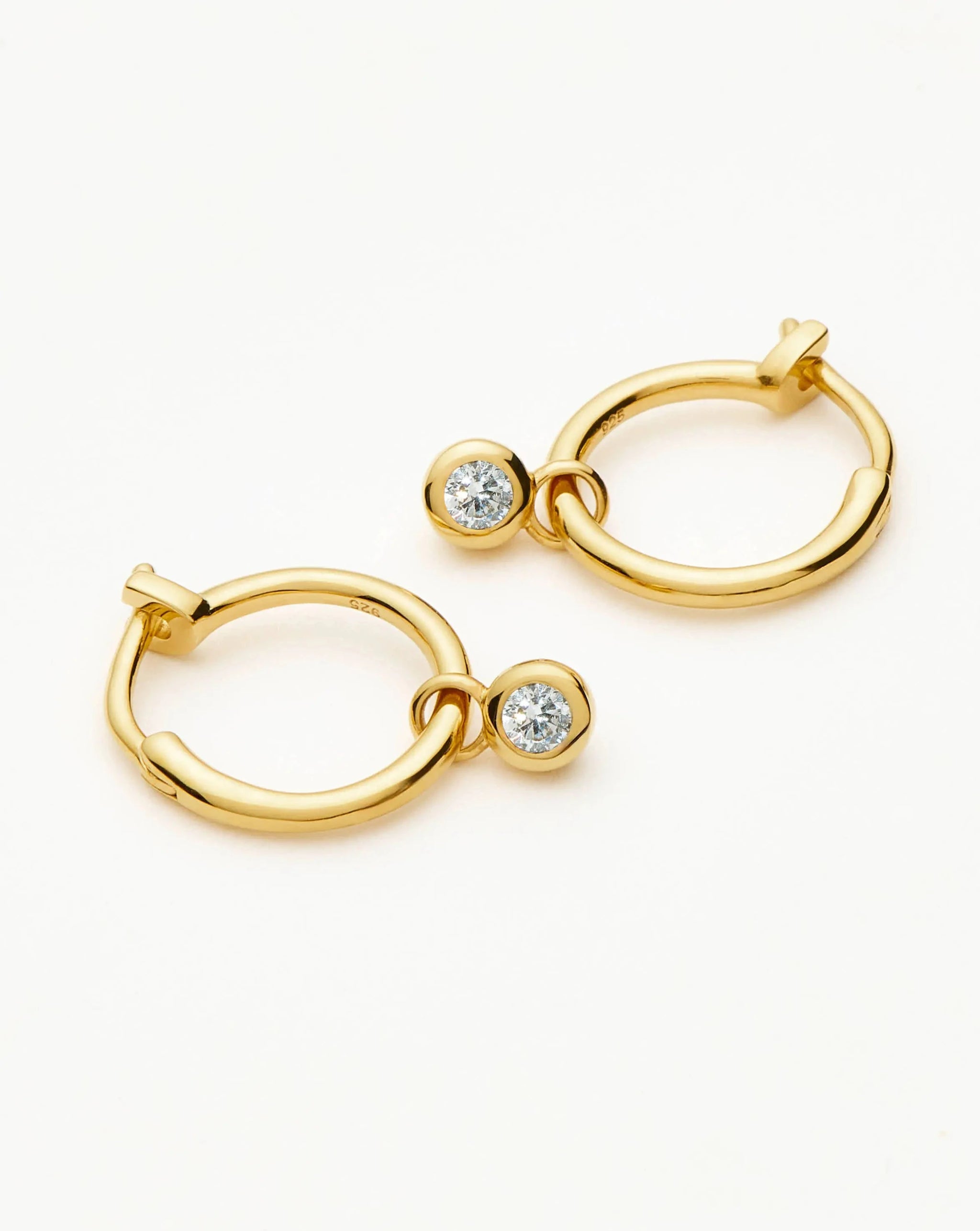 Tennis Charm Mini Hoop Earrings | 18k Gold Vermeil/Cubic Zirconia Earrings Missoma