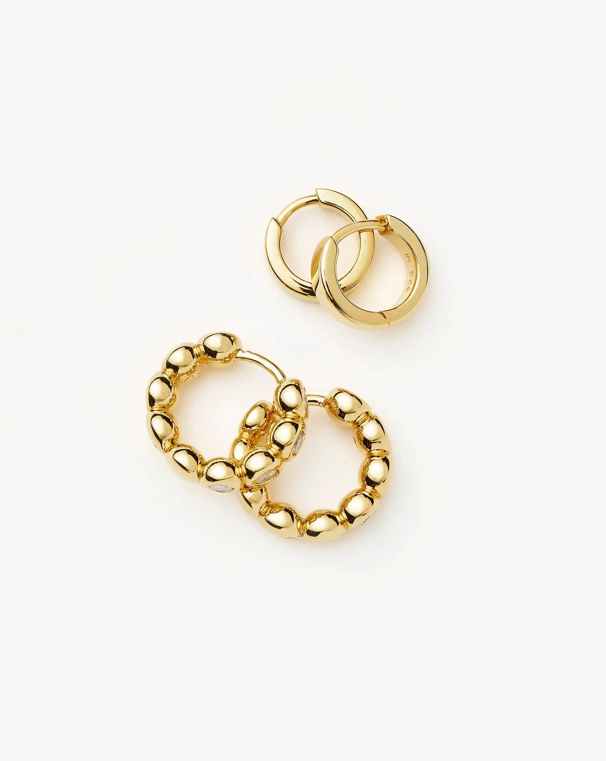 Tennis & Chubby Hoop Earring Set | 18k Gold Vermeil Earrings Missoma