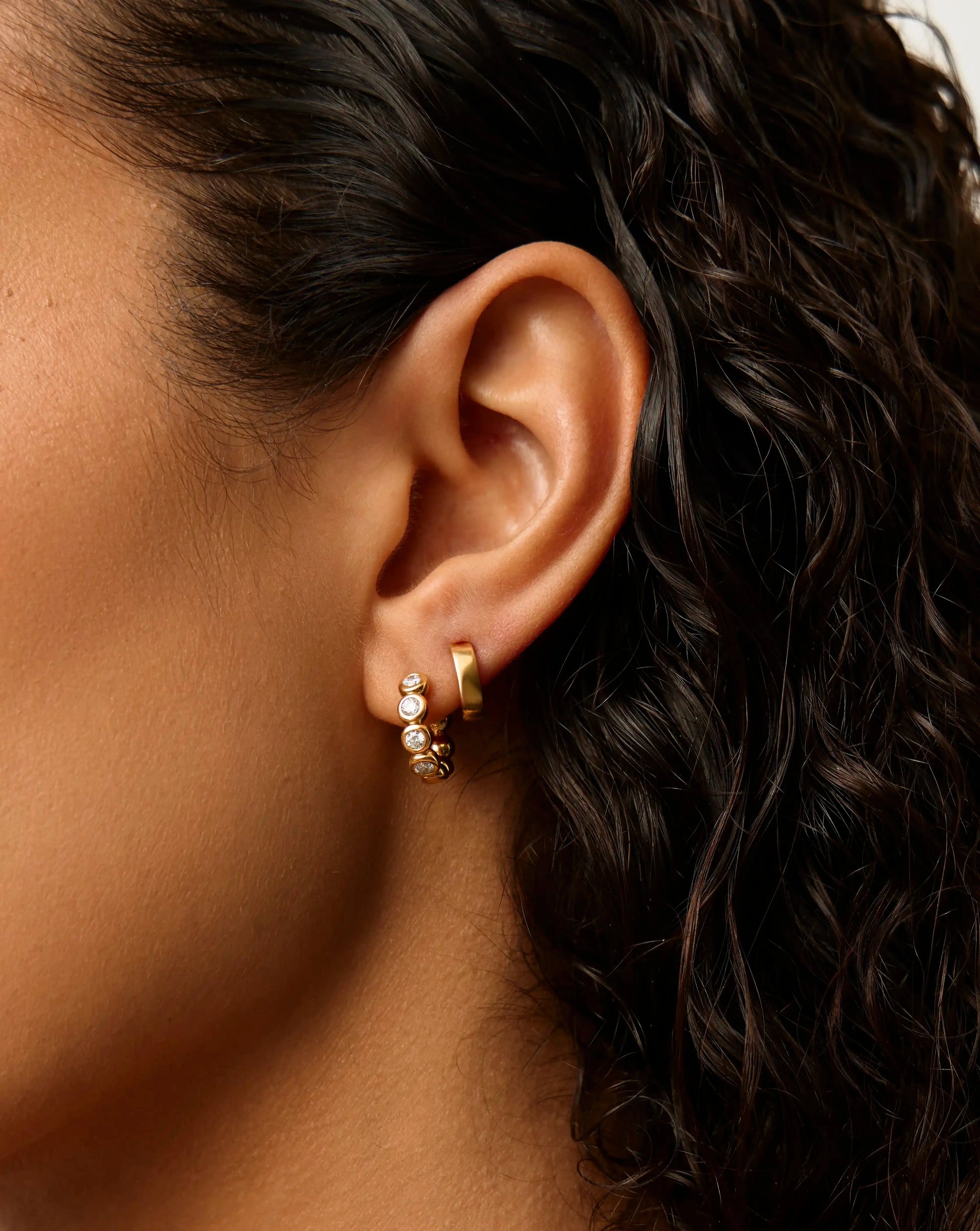 Tennis & Chubby Hoop Earring Set | 18k Gold Vermeil Layering Sets Missoma