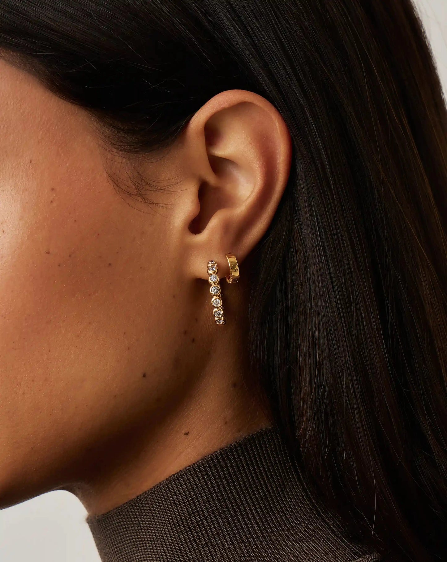 Tennis Classic Hoop Earrings | 18k Gold Plated/Cubic Zirconia Earrings Missoma