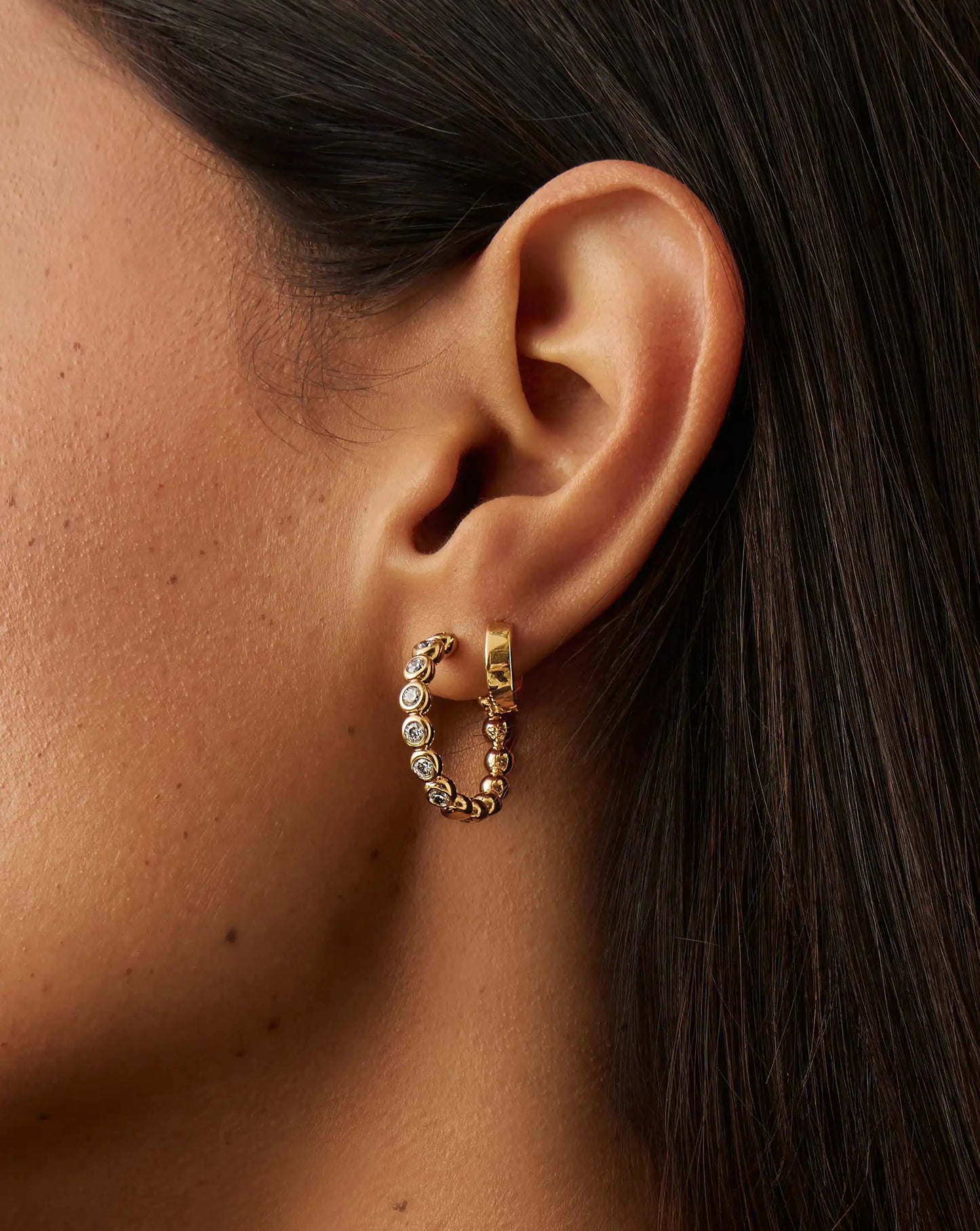 Tennis Classic Hoop Earrings | 18k Gold Plated/Cubic Zirconia Earrings Missoma