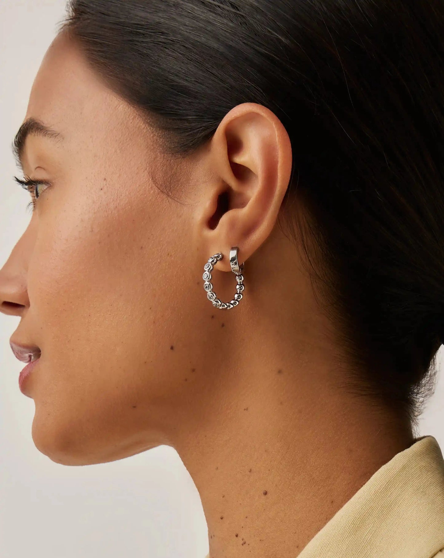 Tennis Classic Hoop Earrings | Silver Plated/Cubic Zirconia Earrings Missoma