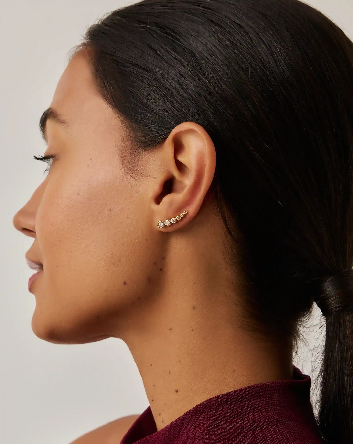 Tennis Climber Earrings | 18k Gold Vermeil/Cubic Zirconia Earrings Missoma