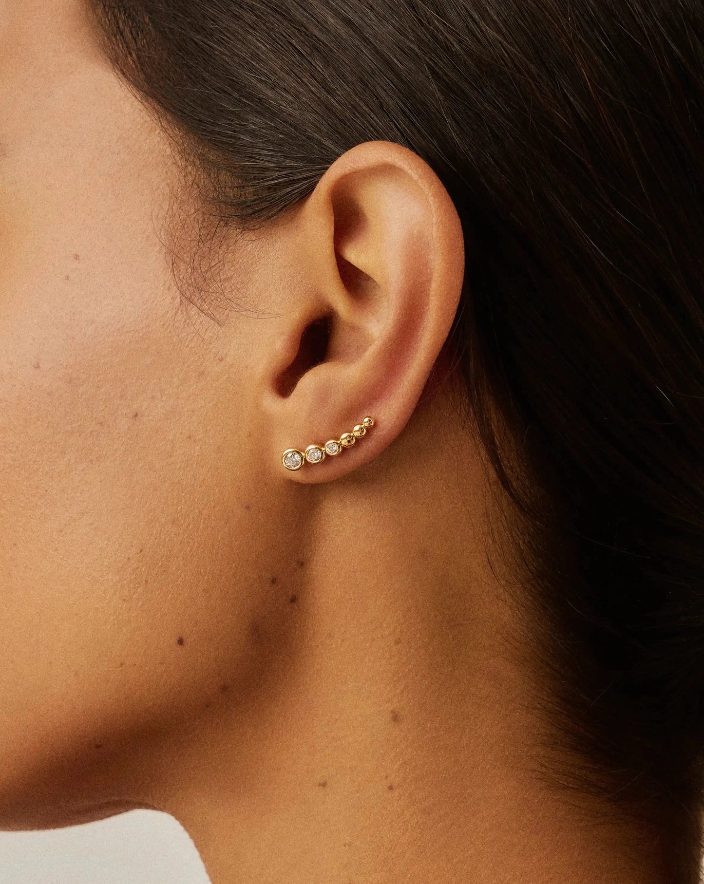 Tennis Climber Earrings | 18k Gold Vermeil/Cubic Zirconia Earrings Missoma
