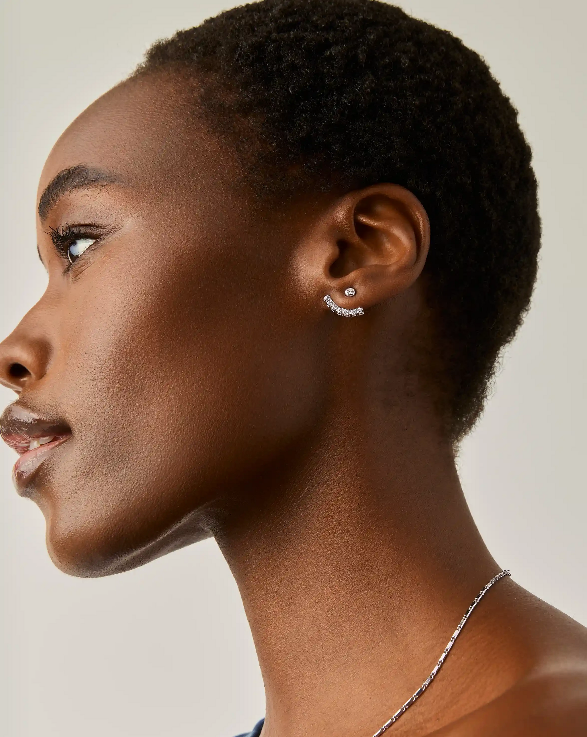 Tennis Ear Jacket Stud Earrings | Sterling Silver/Cubic Zirconia Earrings Missoma