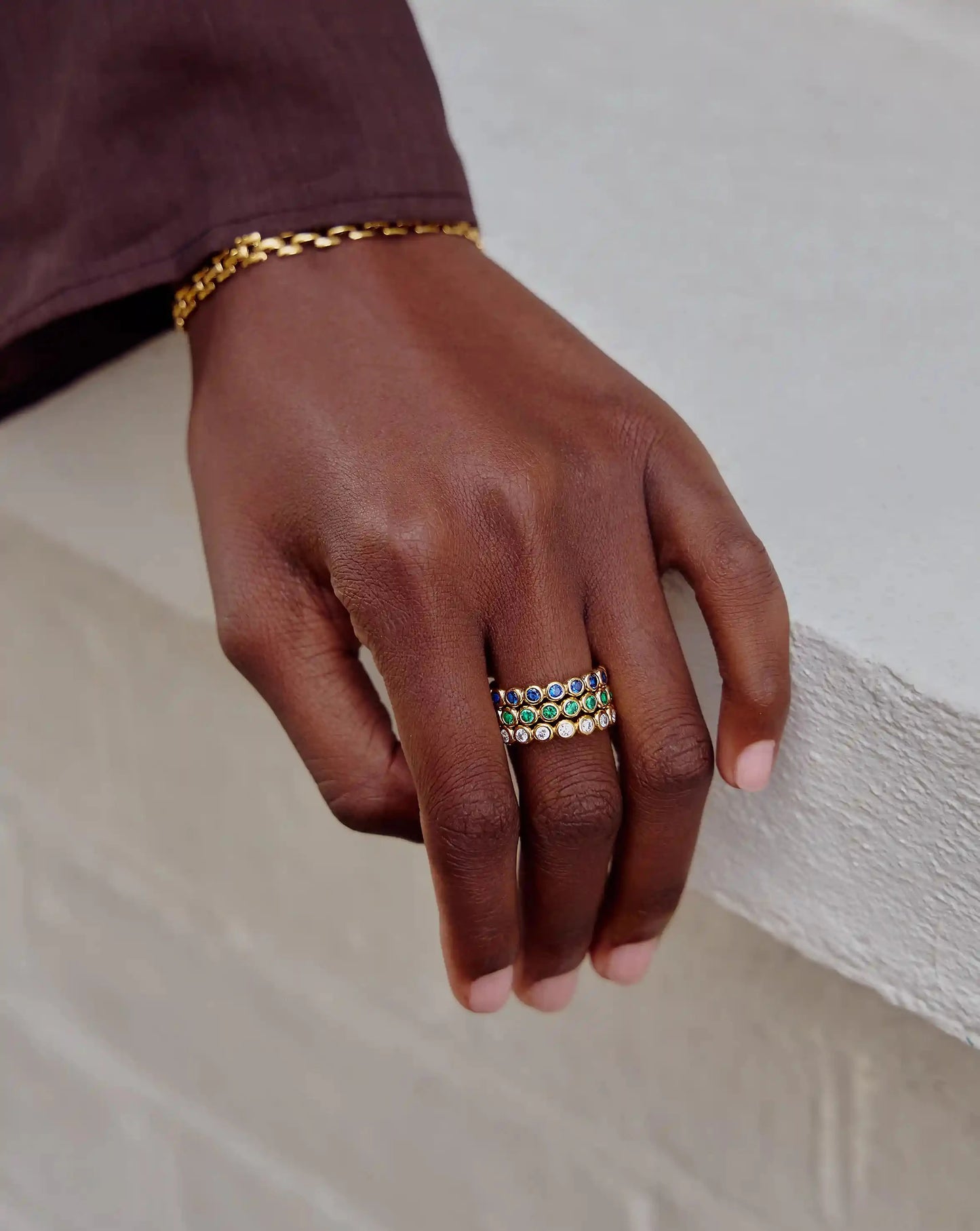 Tennis Eternity Stacking Ring | 18k Gold Vermeil/Cubic Zirconia Rings Missoma