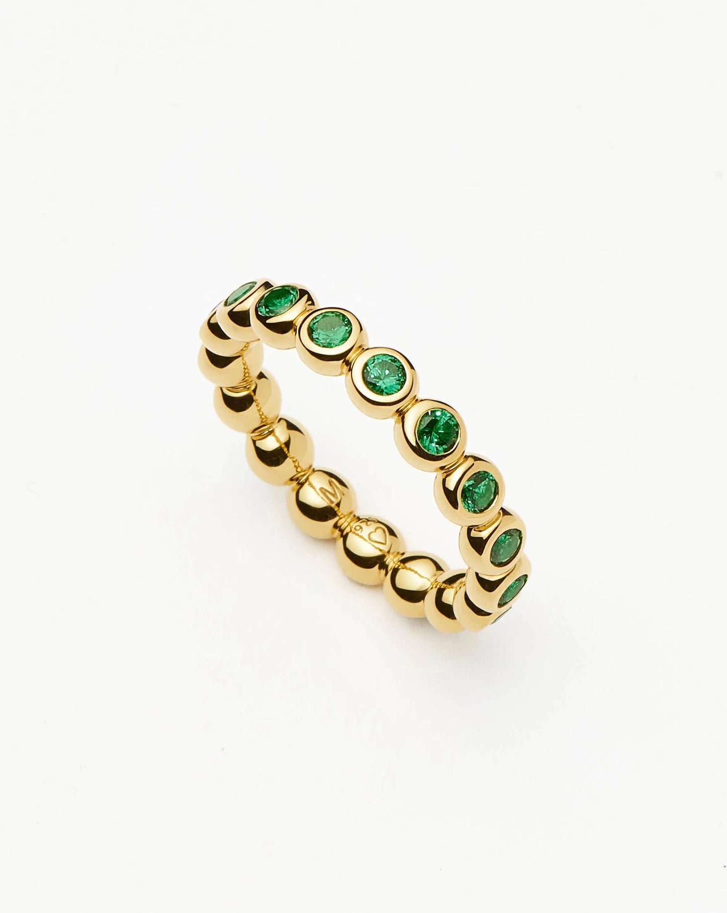 Tennis Eternity Stacking Ring | 18k Gold Vermeil/Emerald Green Nano-crystal Rings Missoma