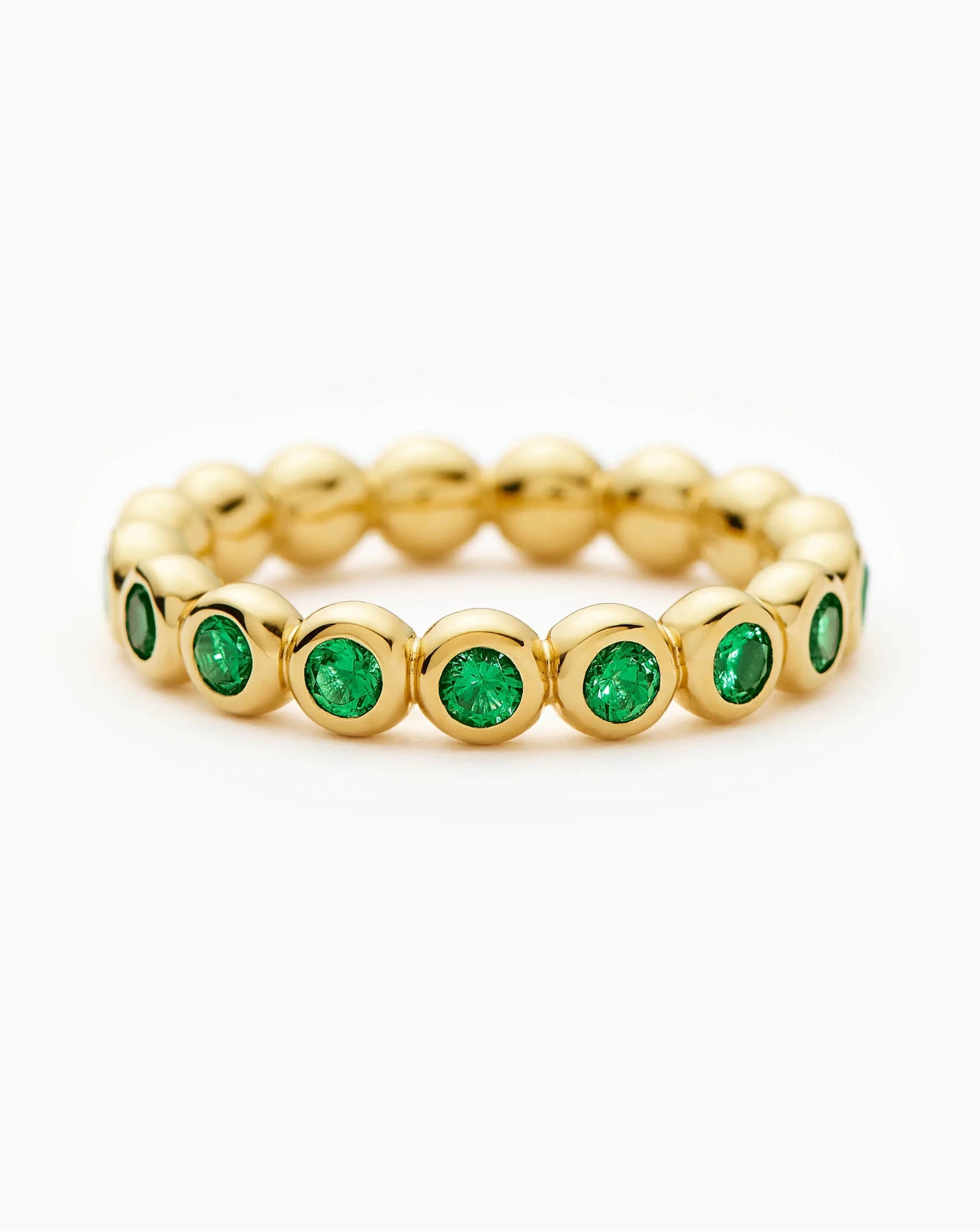 Tennis Eternity Stacking Ring | 18k Gold Vermeil/Emerald Green Nano-crystal Rings Missoma
