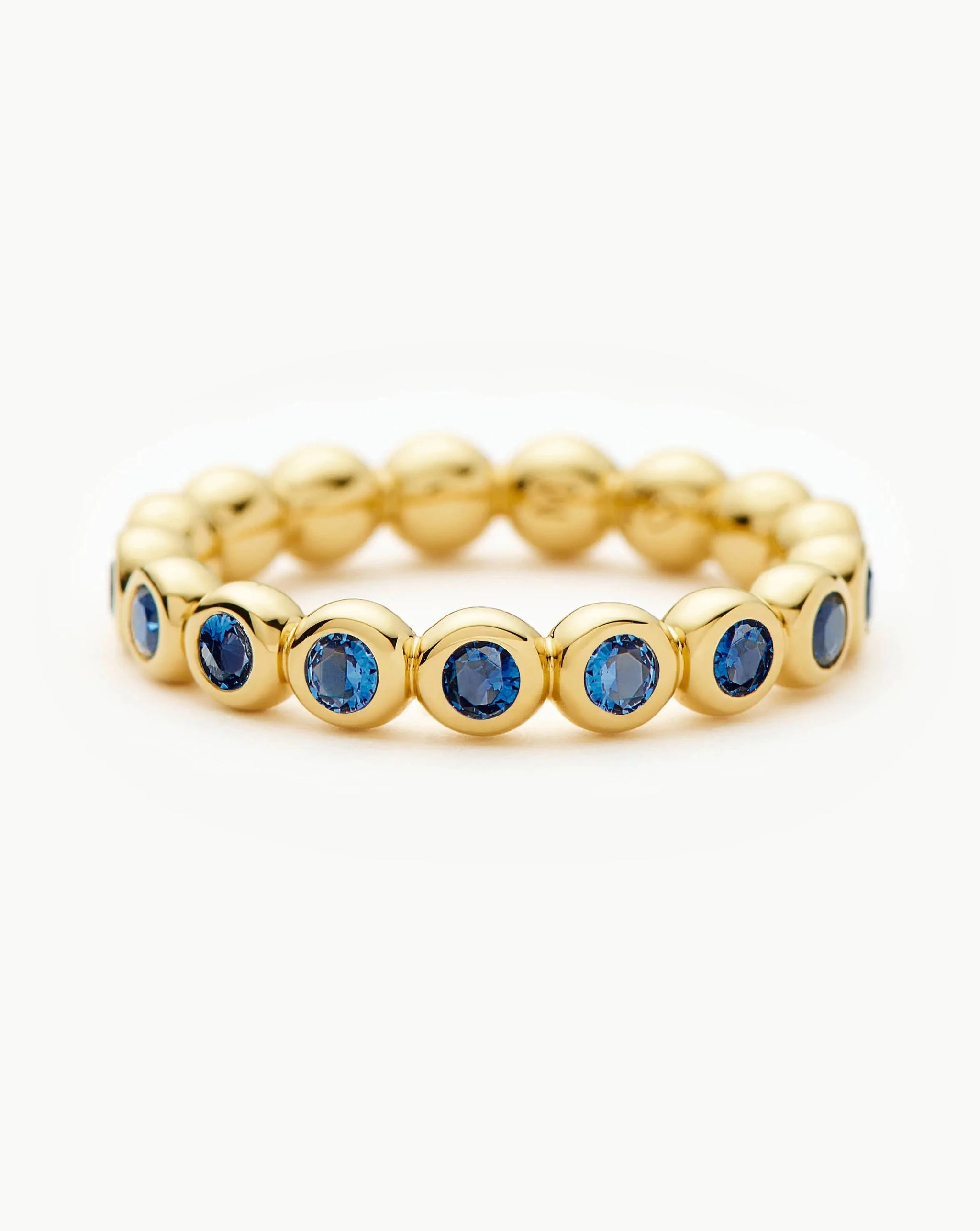 Tennis Eternity Stacking Ring | 18k Gold Vermeil/Sapphire Blue Nano-crystal Rings Missoma