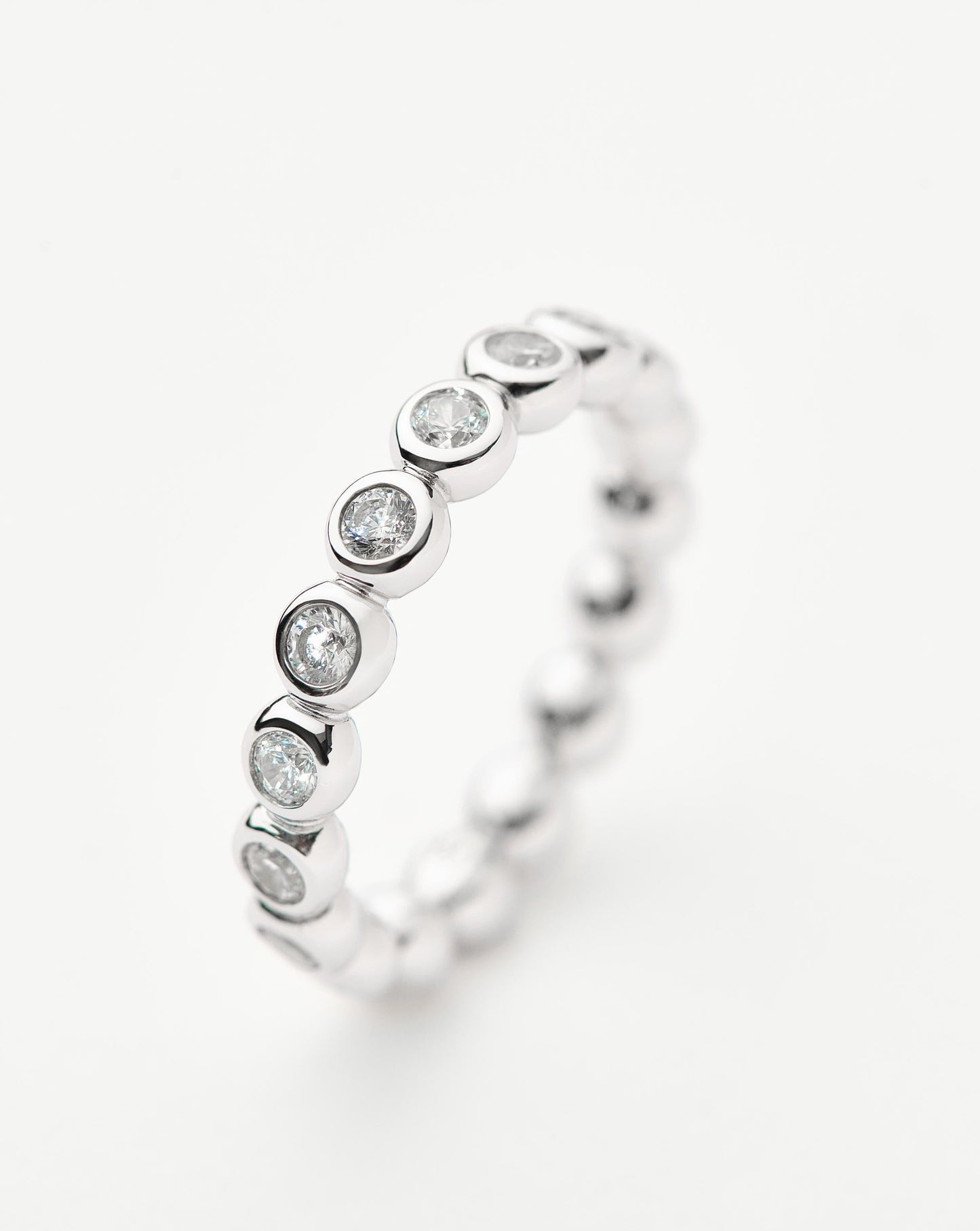 Tennis Eternity Stacking Ring | Sterling Silver/Cubic Zirconia Rings Missoma