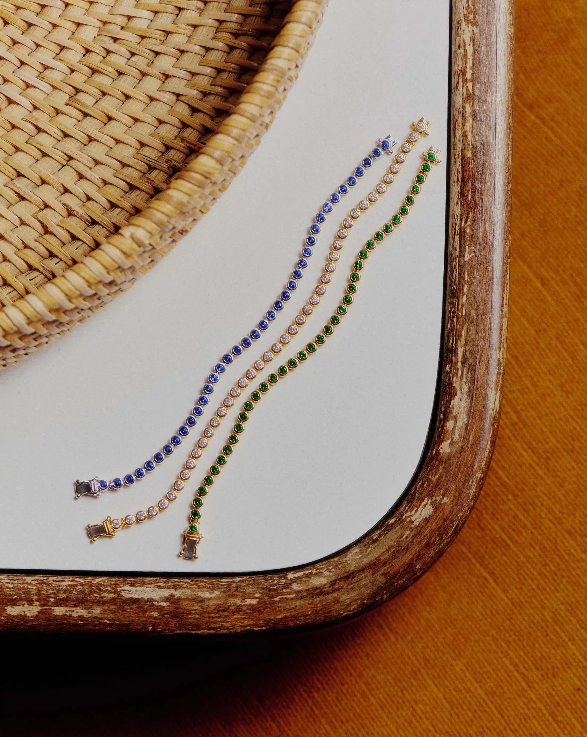 Tennis Round Bracelet | 18k Gold Vermeil/Emerald Green Nano-crystal Bracelets Missoma