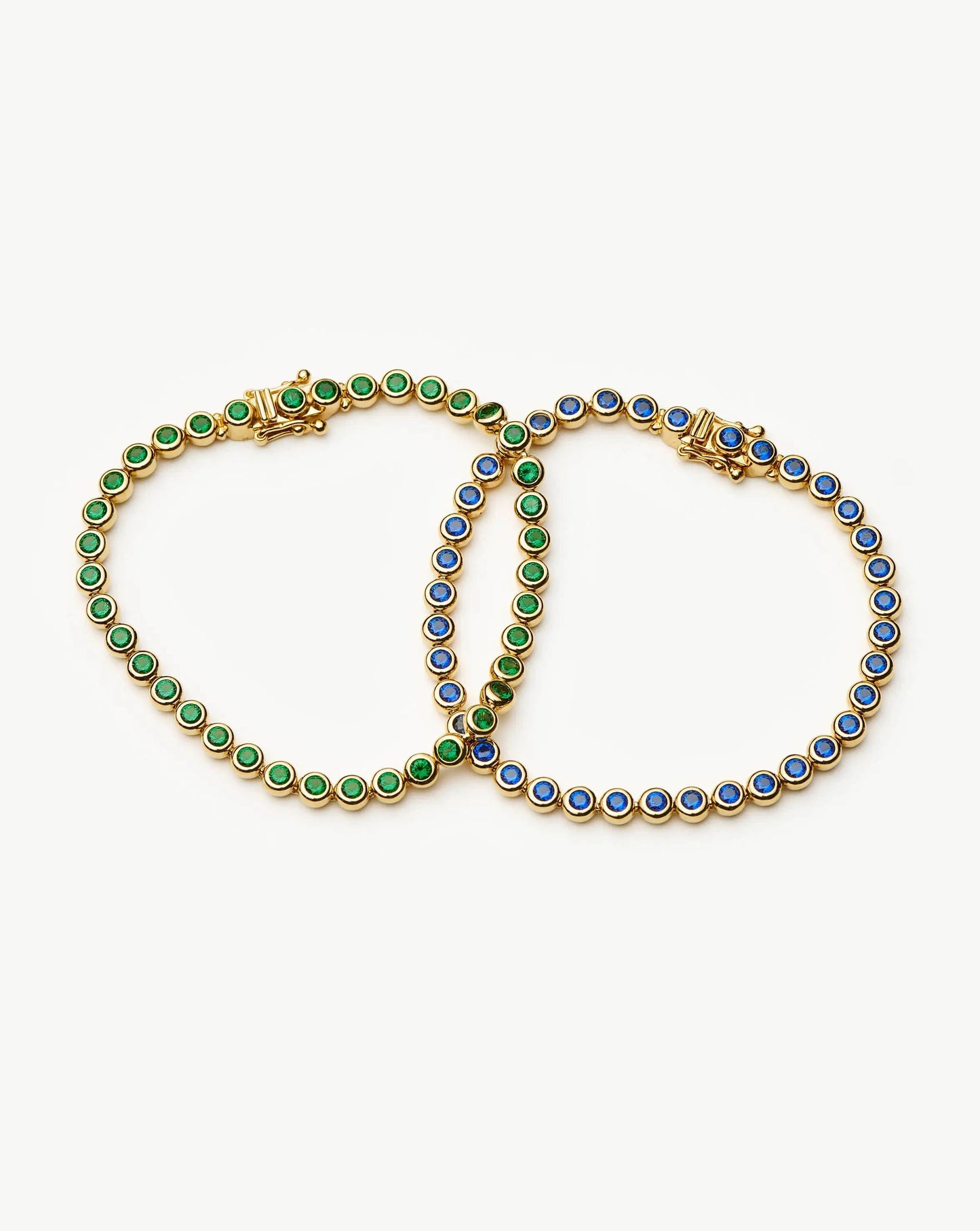 Tennis Round Bracelet | 18k Gold Vermeil/Emerald Green Nano-crystal Bracelets Missoma